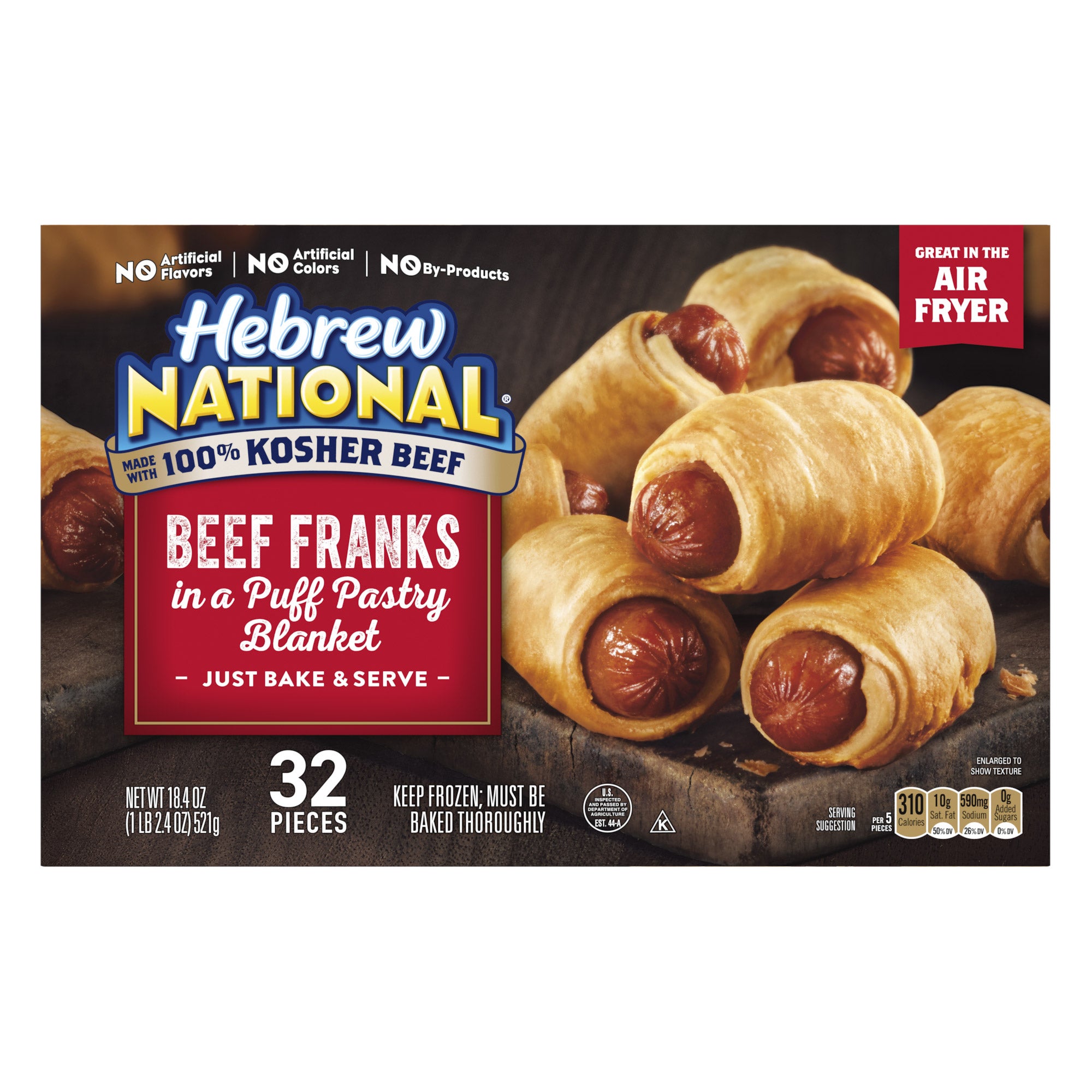 HEBREW NATIONAL FRANKS IN A BLANKET 32 COUNT 18.4 OUNCES - Image 1