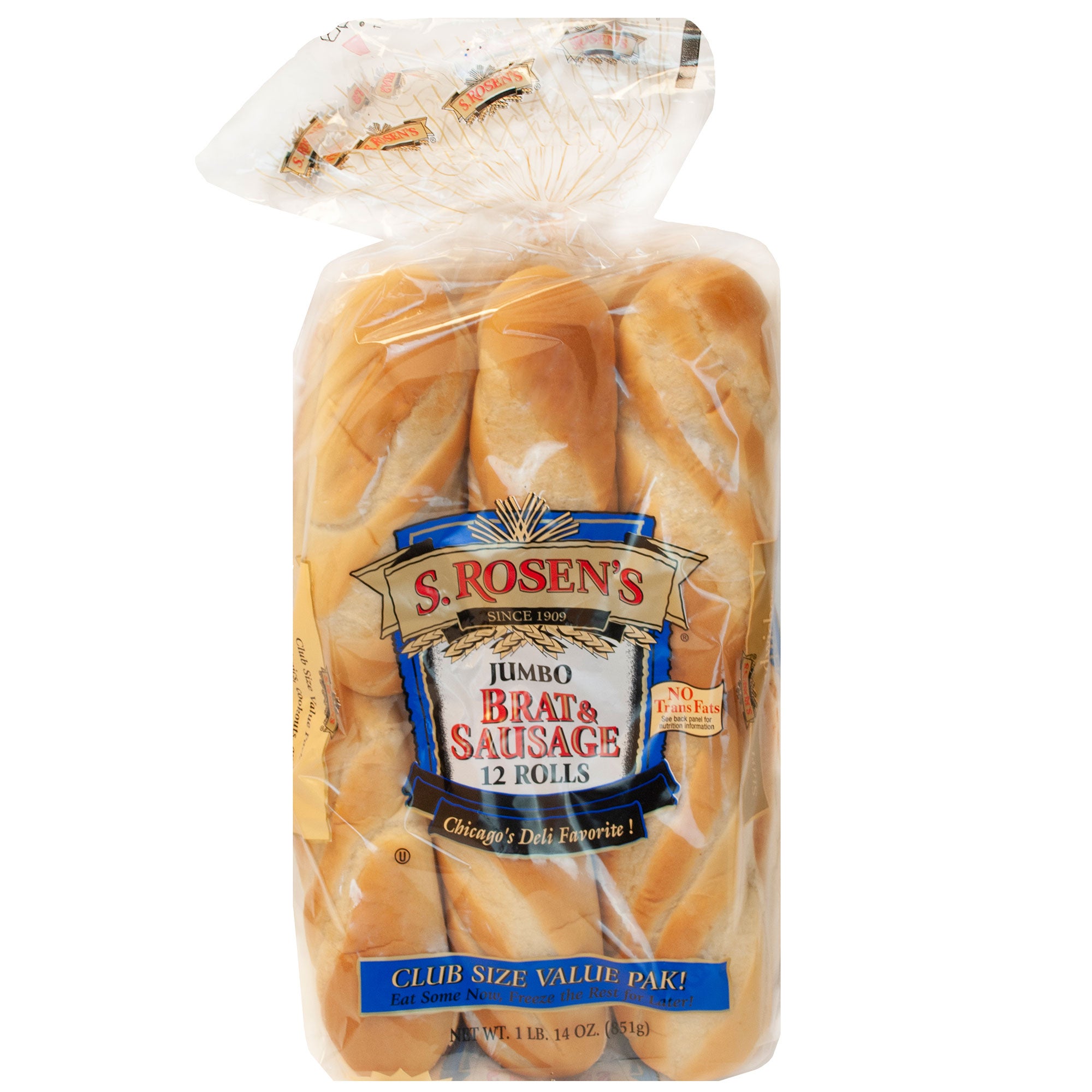 S. ROSEN'S BRAT & SAUSAGE ROLL 12 COUNT PACKAGE
