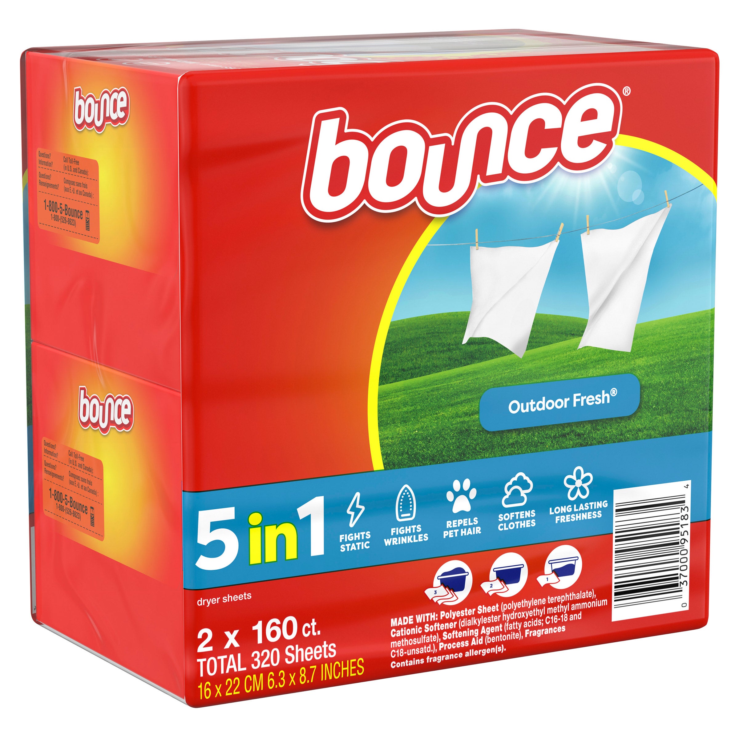 BOUNCE DRYER SHEETS 320 SHEETS - Image 1