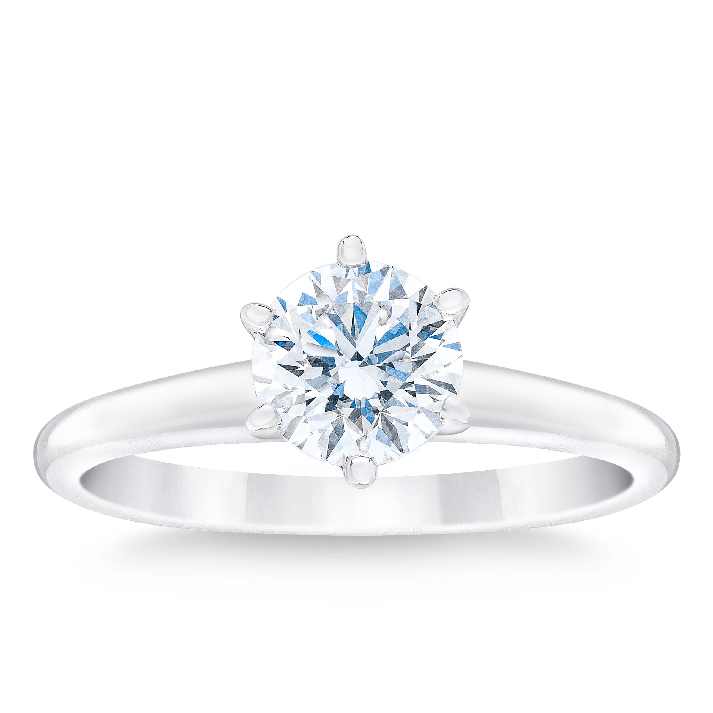1.10CT ROUND BRILLIANT PLATINUM SOLITAIRE RING VS2 ¨I¨ COLOR - Image 1