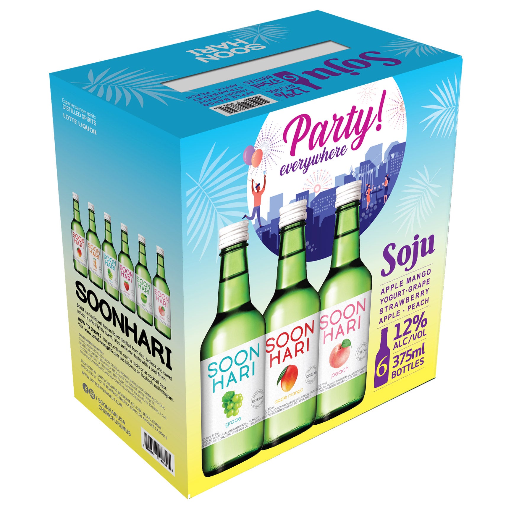 SOON HARI SOJU VARIETY SOUTH KOREA 6/375ML