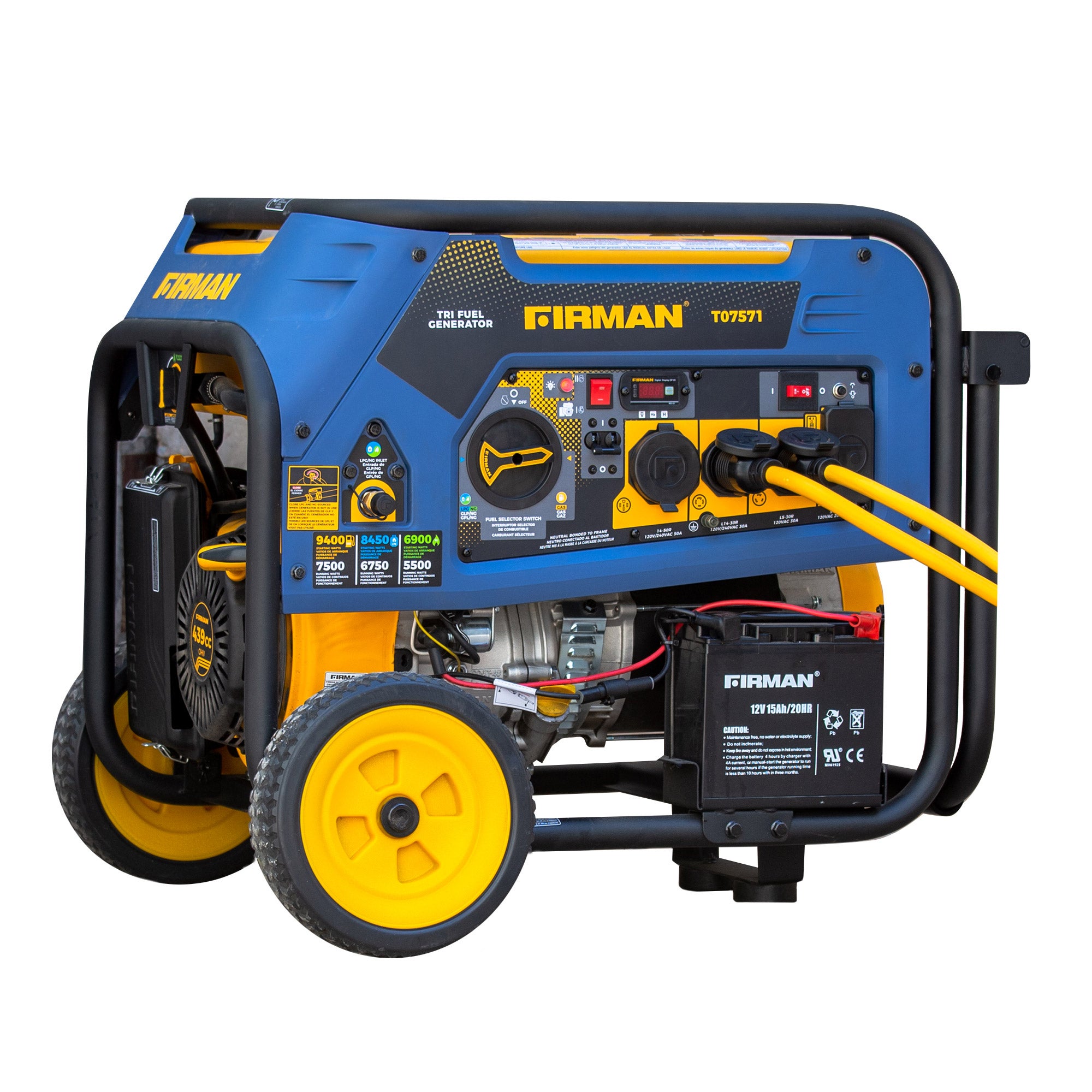 FIRMAN POWER TRI FUEL GENERATOR 7500 RUNNING WATTS - Image 1