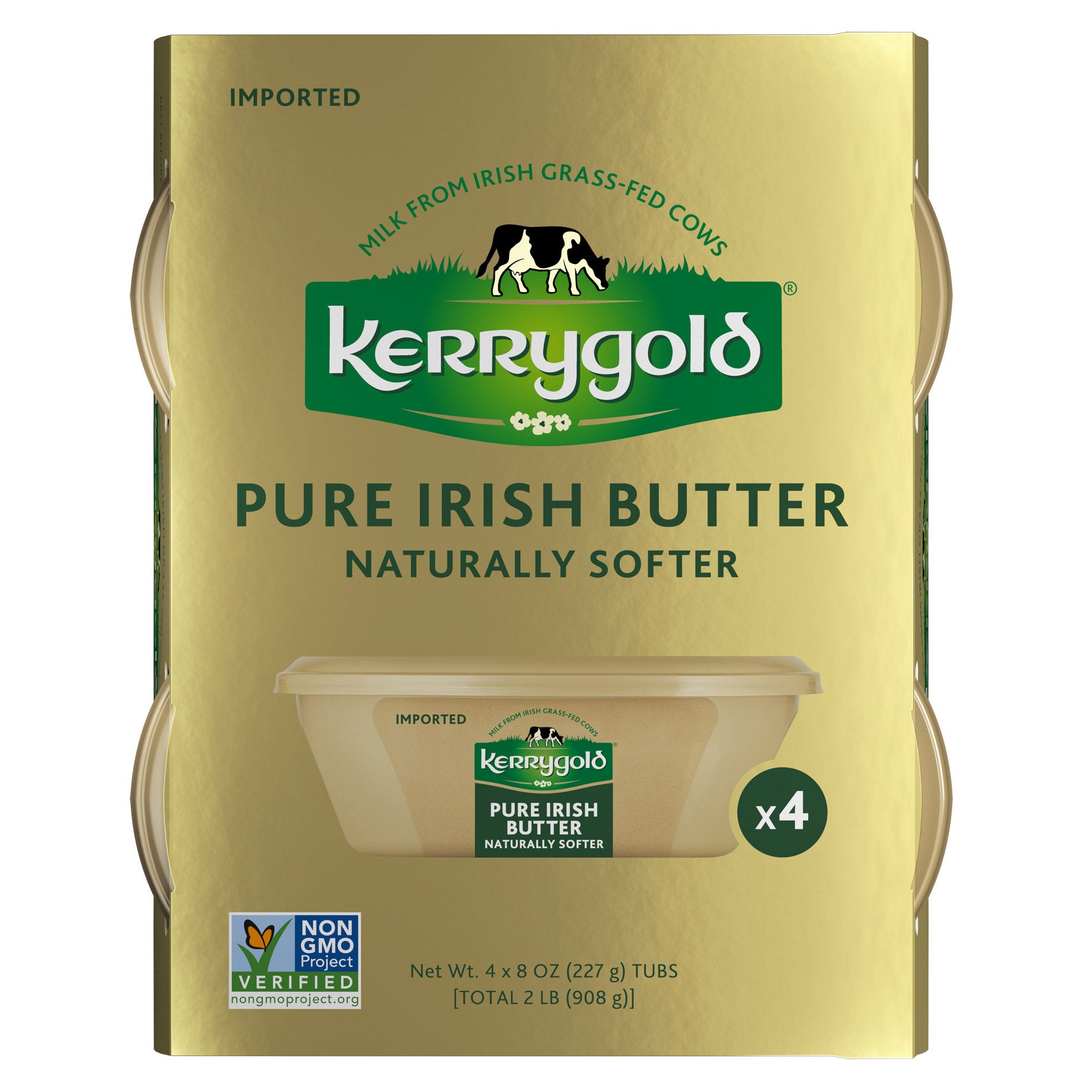 KERRYGOLD SOFT TUB IRISH BUTTER 4/8 OZ (2 LB)