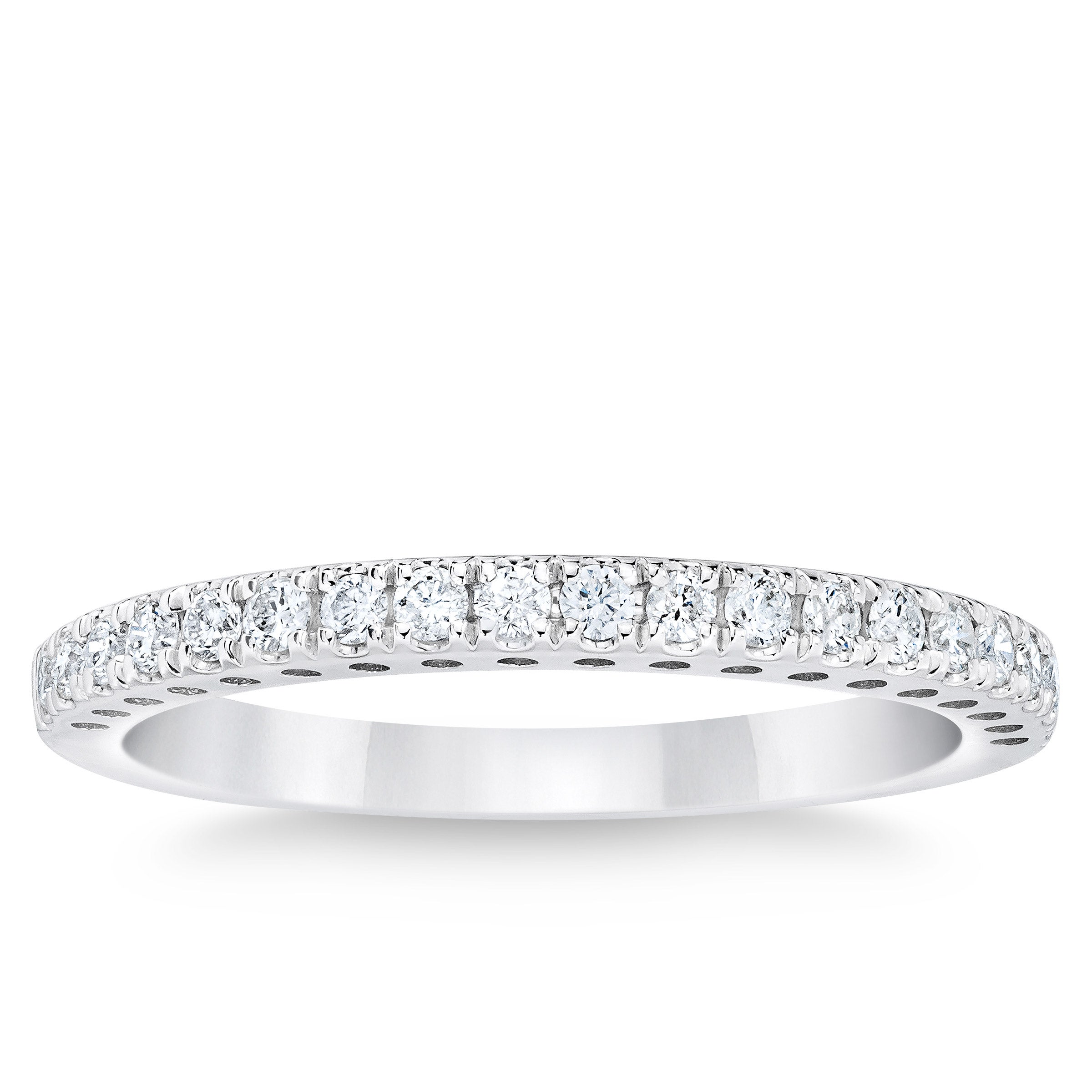 14KT WHITE GOLD VS2 I 0.25 ROUND DIAMOND BAND SIZE 6 - Image 1