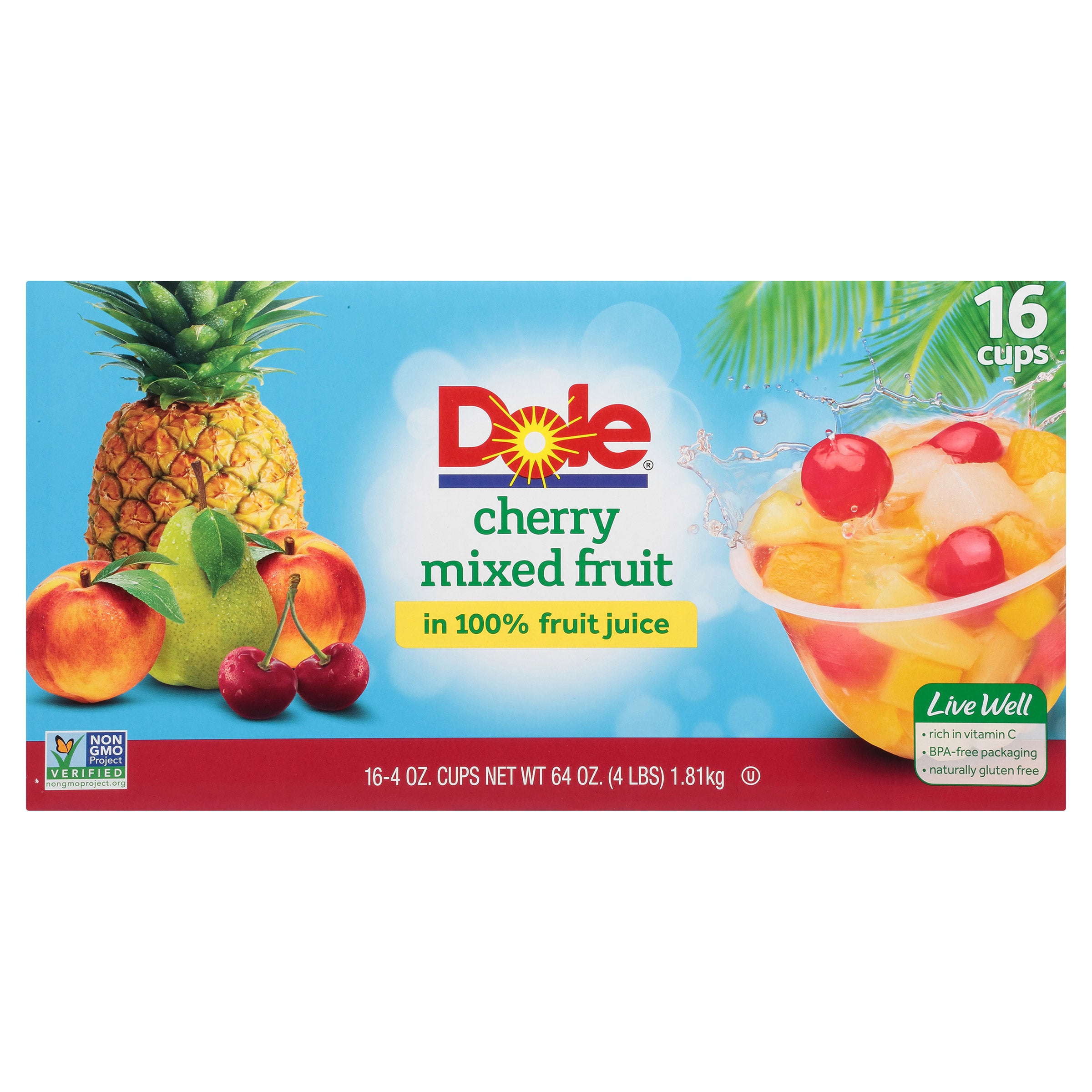 DOLE CHERRY MIXED FRUIT 16/4OZ BOWLS