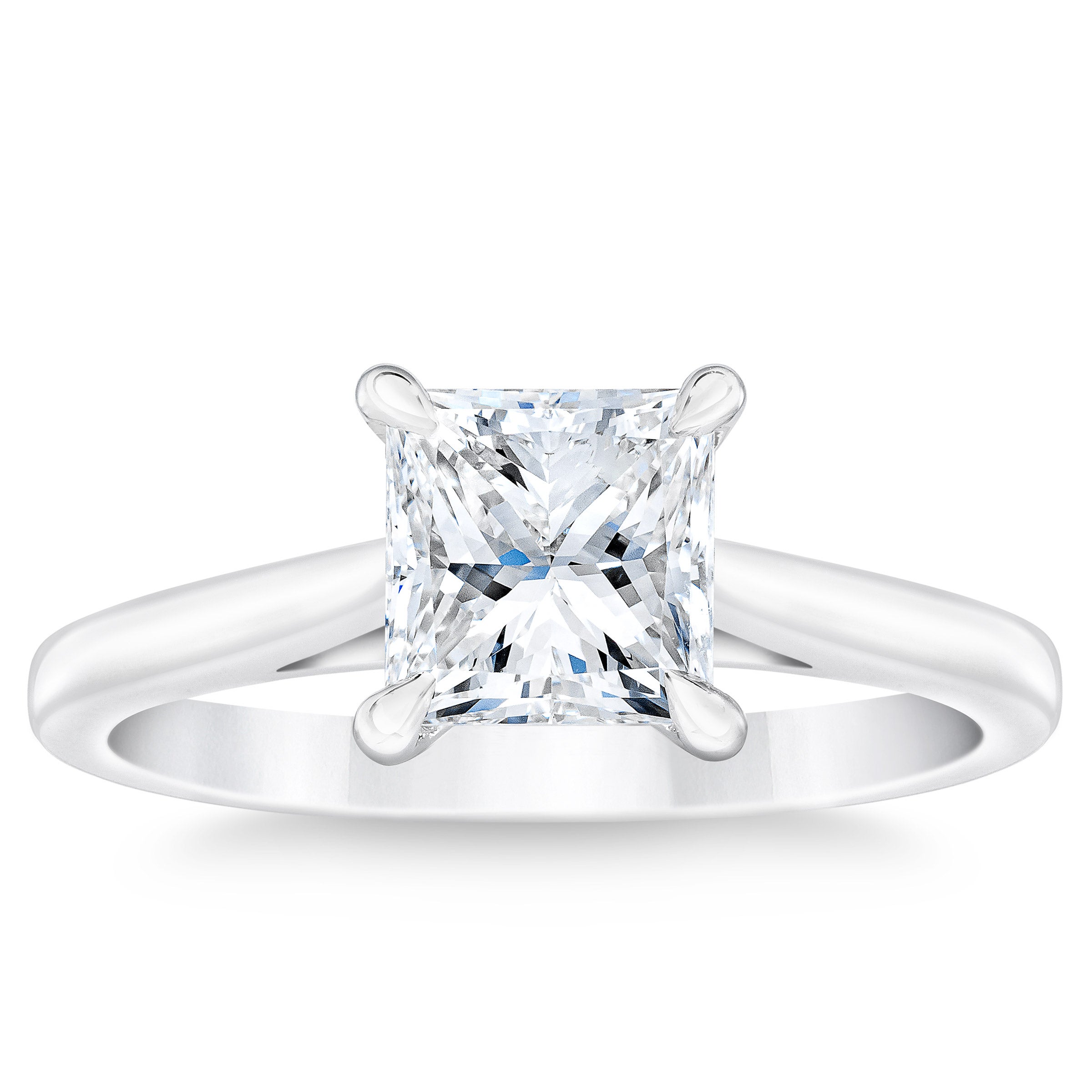 1.01CT PRINCESS CUT PLATINUM SOLITAIRE RING VS1 "G" COLOR - Image 1