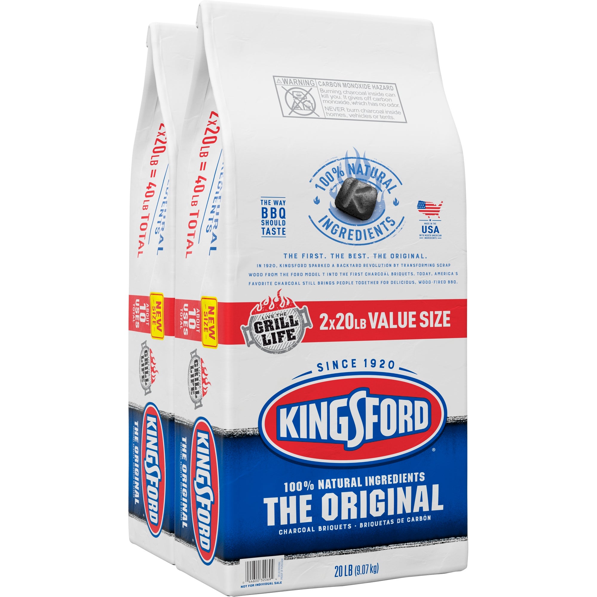KINGSFORD ORIGINAL CHARCOAL 2/20 LB BAGS - Image 1