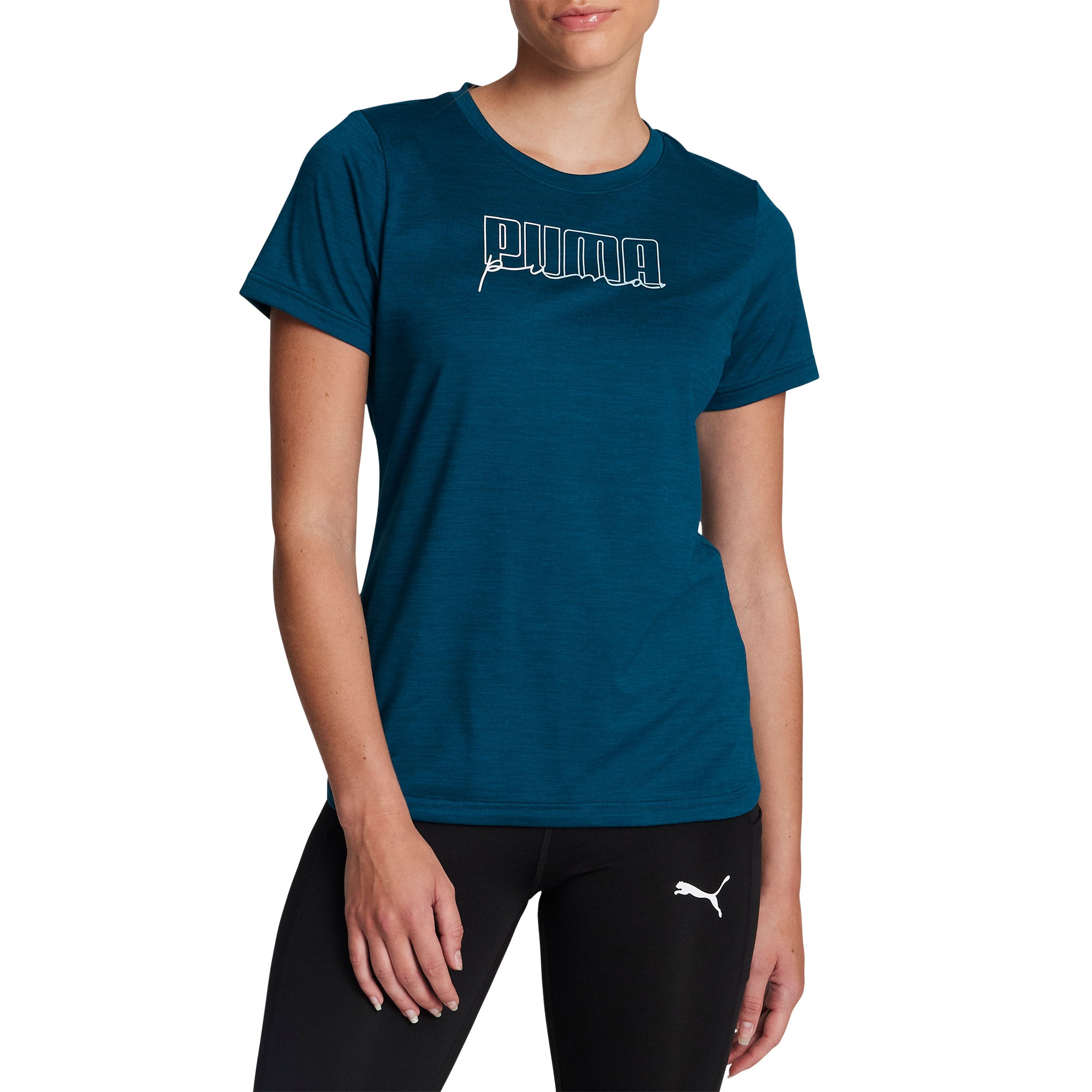 PUMA LADIES' SHORT SLEEVE ACTIVE LOGO TEE - Image 1