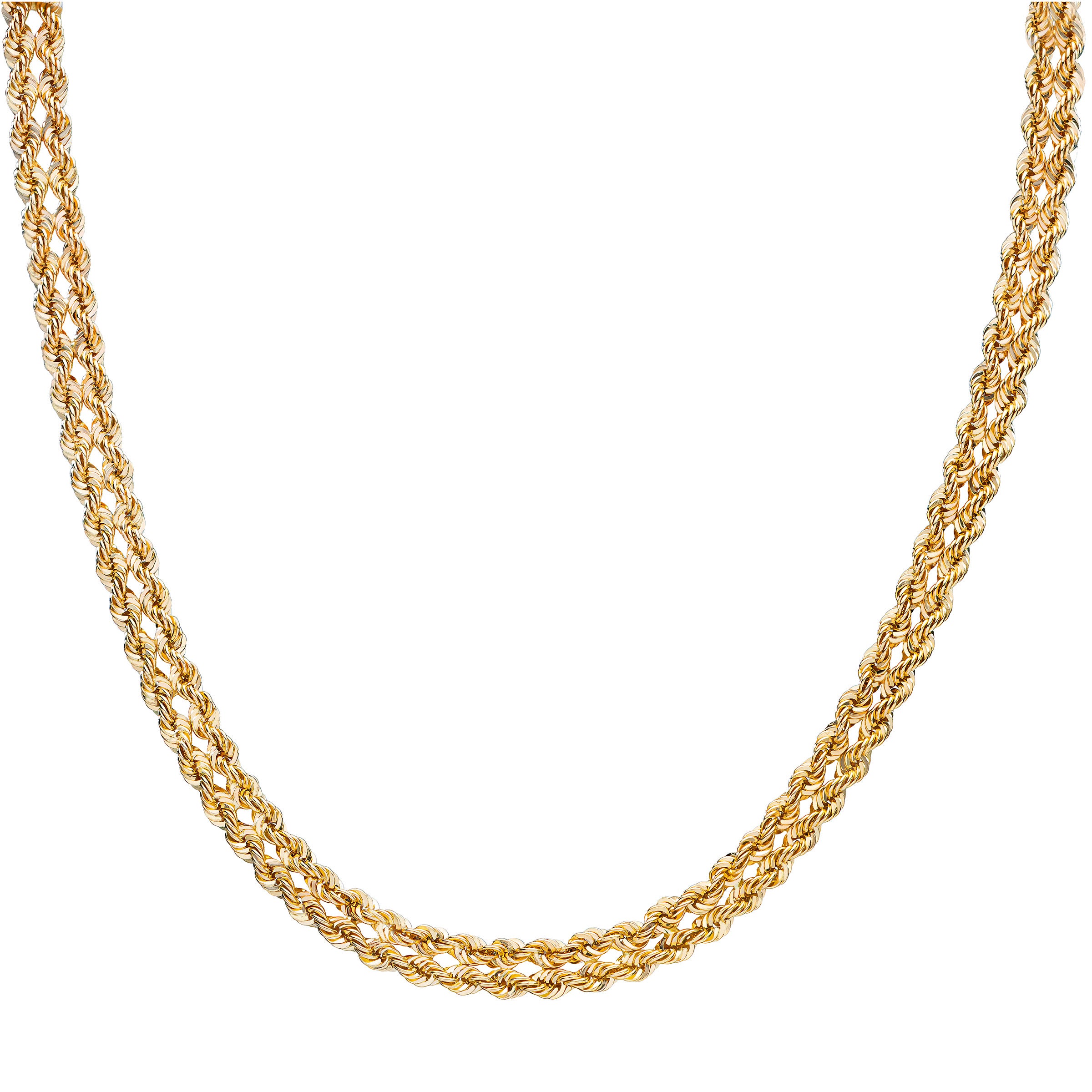14KT YELLOW GOLD 18¨ DOUBLE ROPE NECKLACE MADE IN ITALY - Image 1