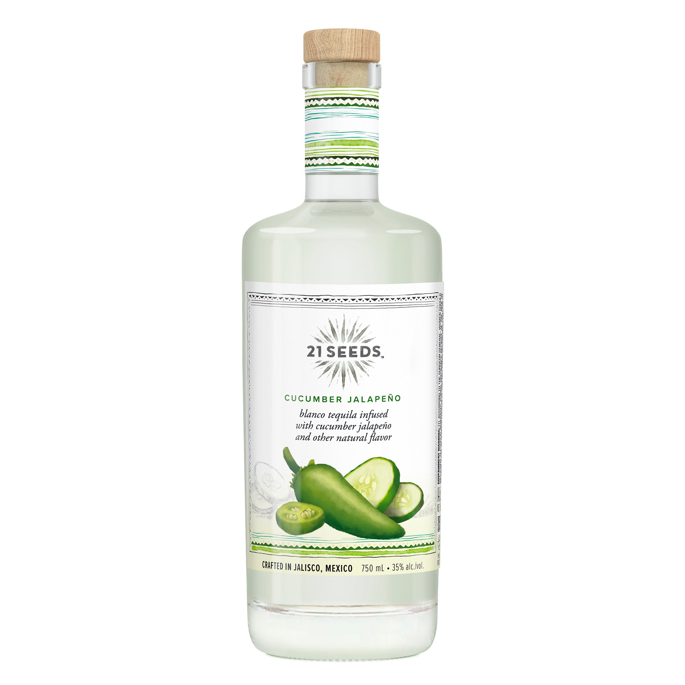 21 SEEDS TEQUILA CUCUMBER JALAPENO MEXICO 750ML - Image 1