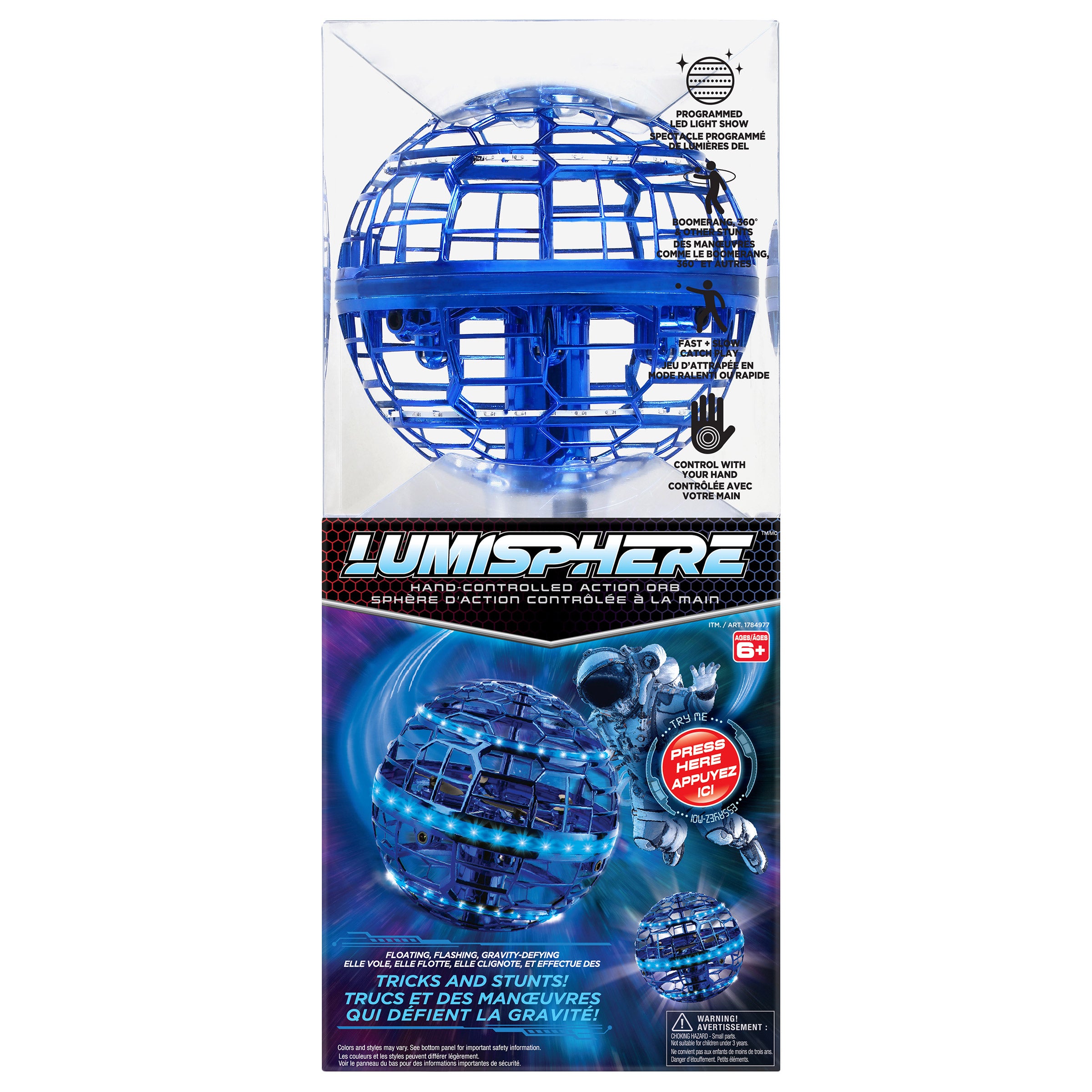 LUMISPHERE FLYING ORB WITH MULTI-COLORED LIGHT BLUE CT-6533