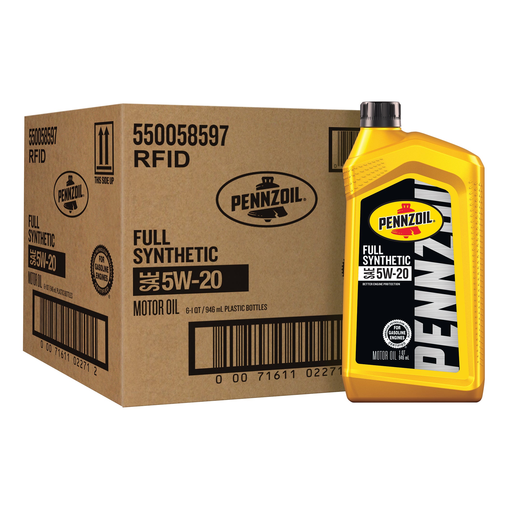 PENNZOIL 5W20 FULL SYNTHETIC 6/1 QUART BOTTLES