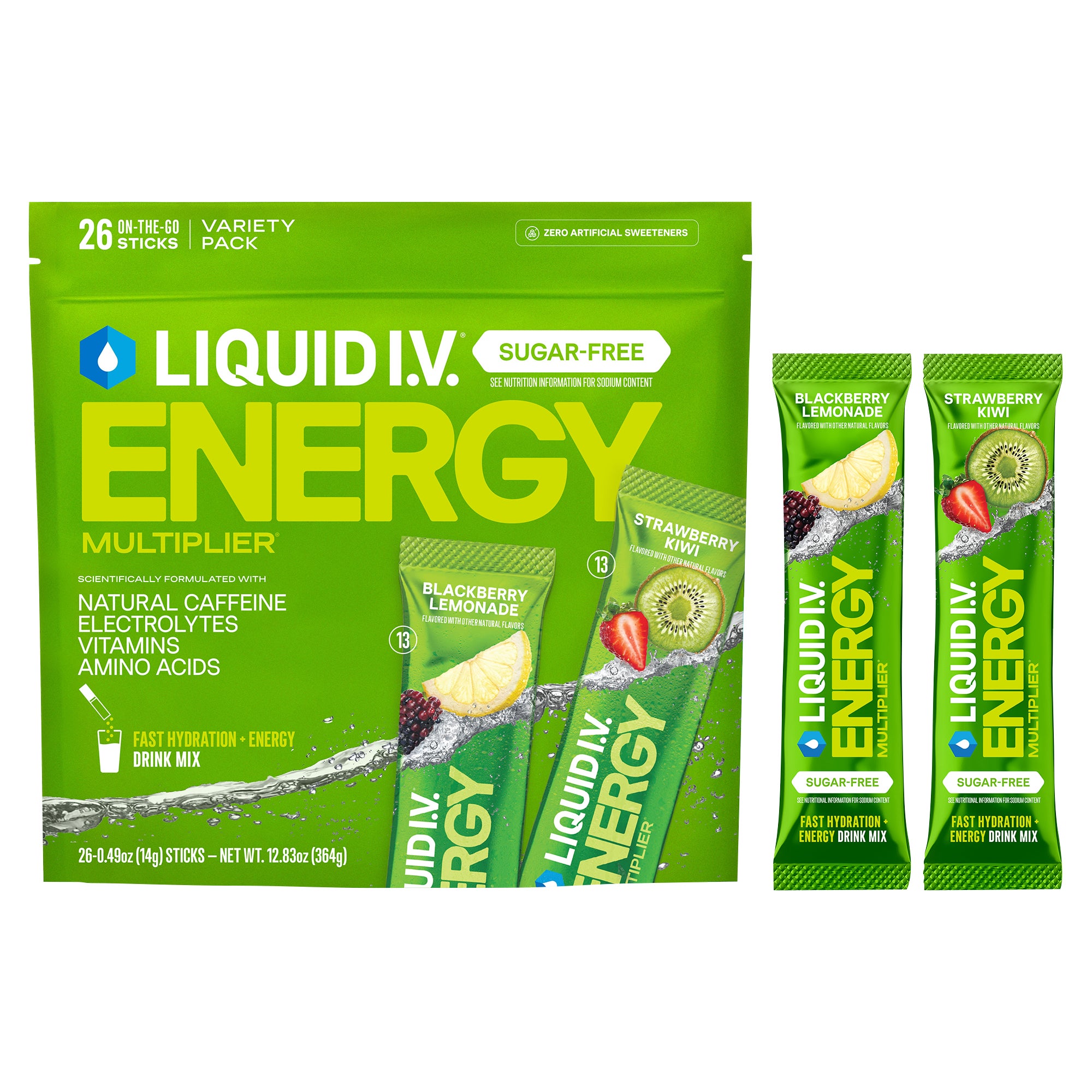 LIQUID I.V. SUGAR FREE HYDRATION MULTIPLIER VARIETY PACK, 26 COUNT