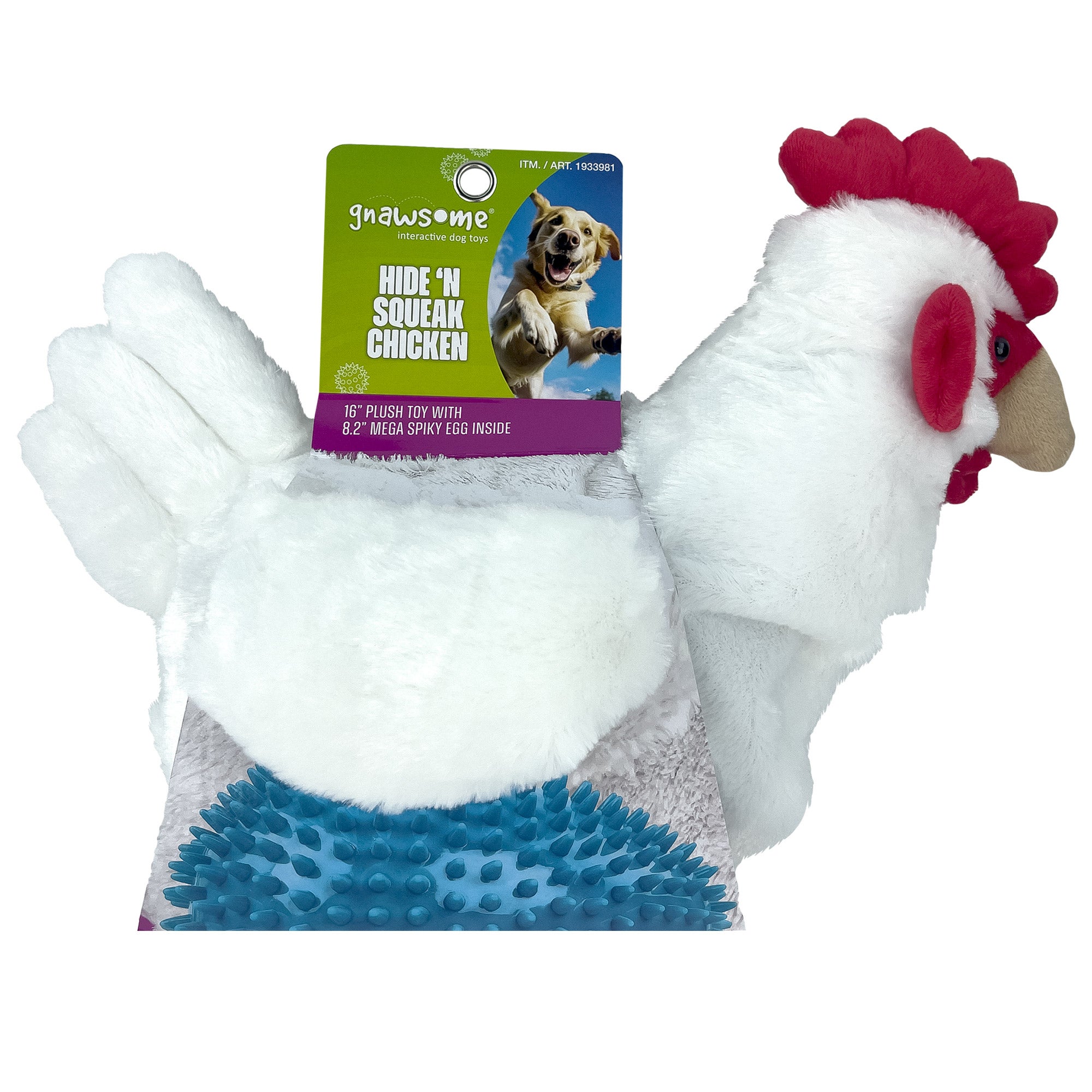 GNAWSOME HIDE'N SQUEAK CHICKEN DOG TOY - Image 1