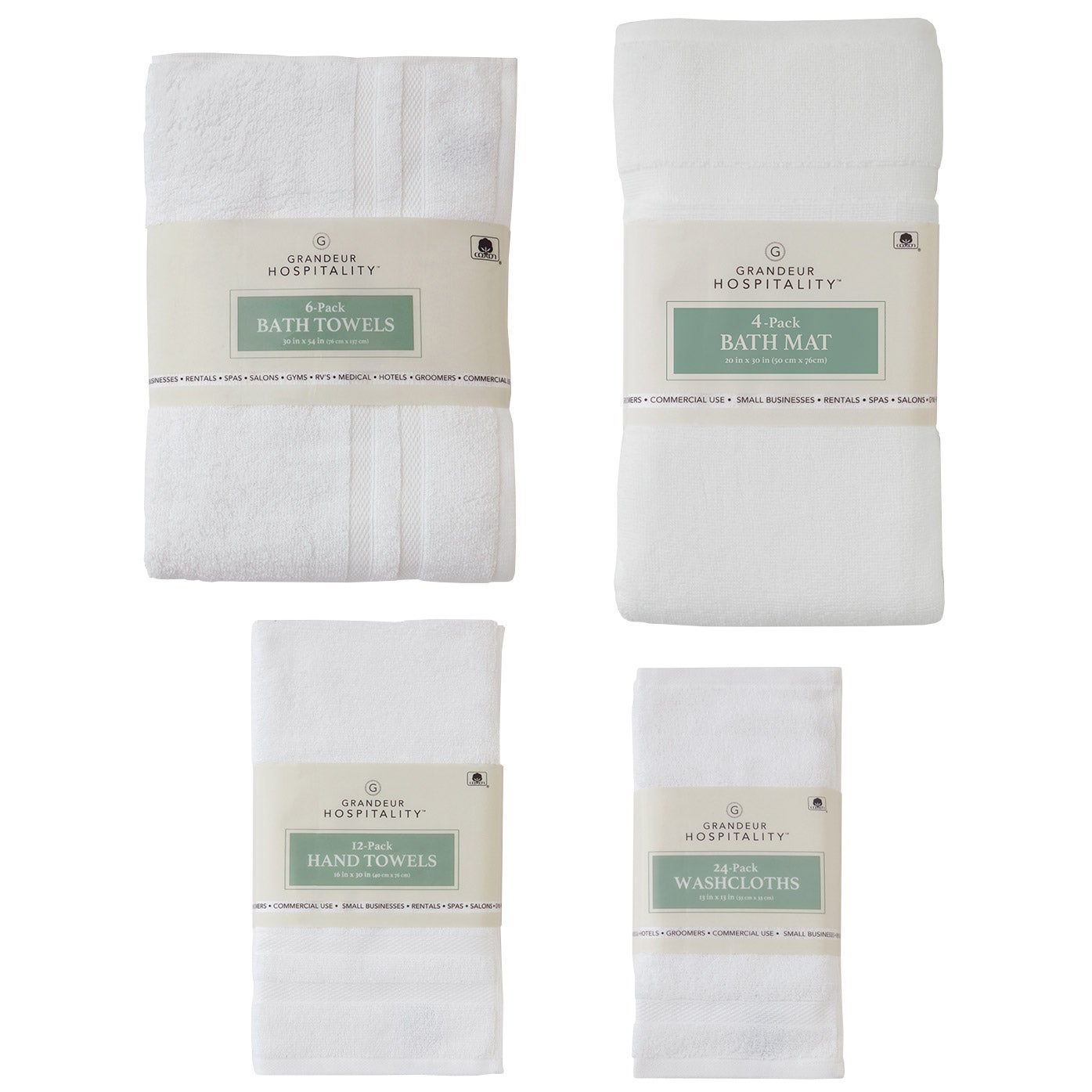 GRANDEUR HOSPITALITY BATH TOWEL 6PK 30IN X 54IN - Image 1