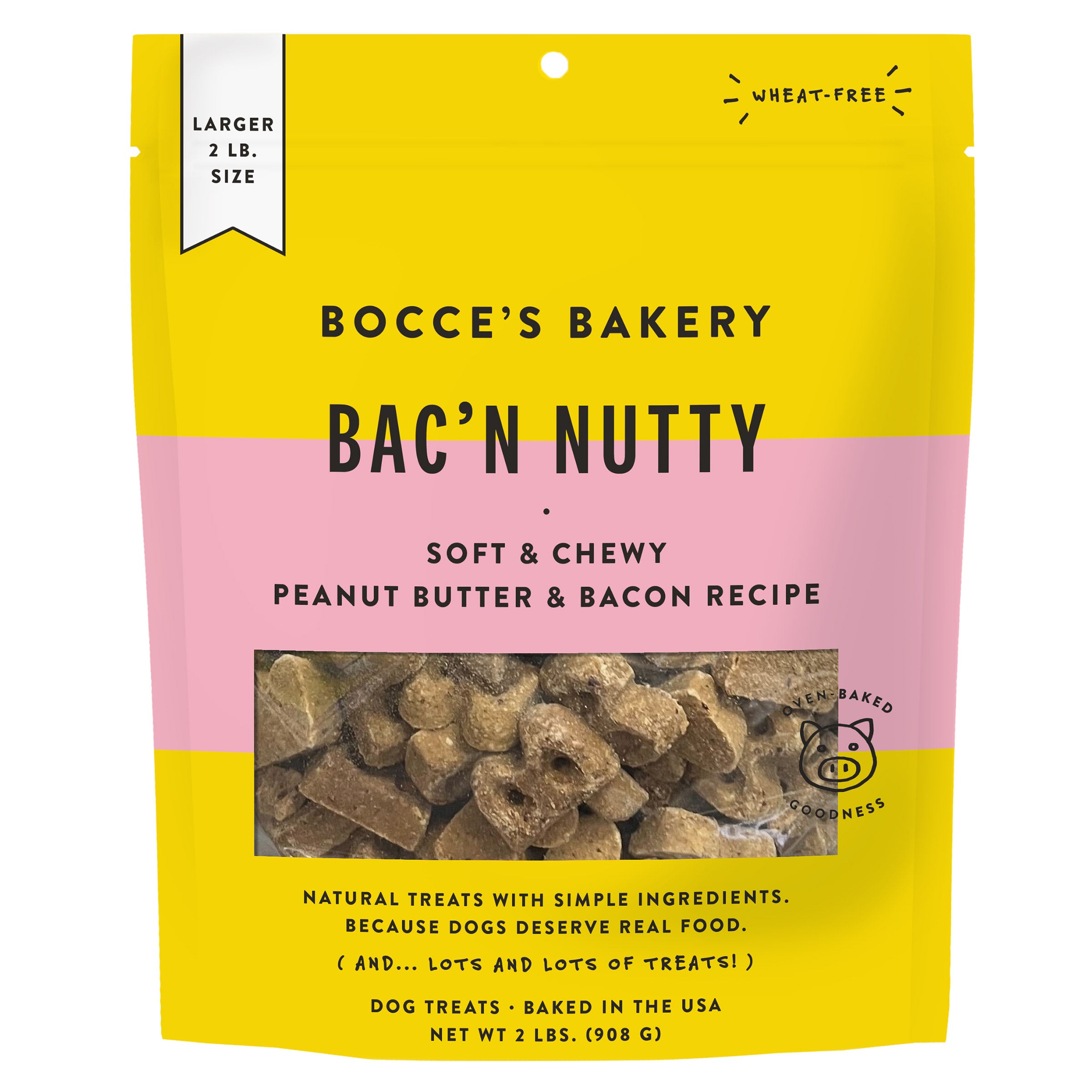 BOCCE'S BAKERY BAC'N NUTTY DOG TREATS 32 OZ