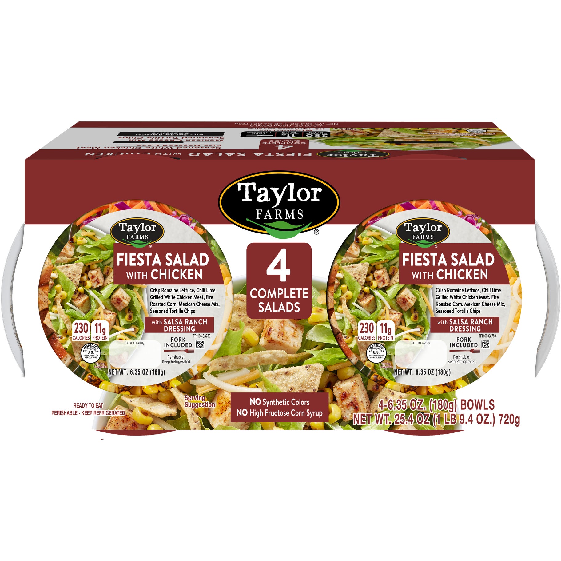 TAYLOR FARMS FIESTA SALAD BOWLS 4 CT