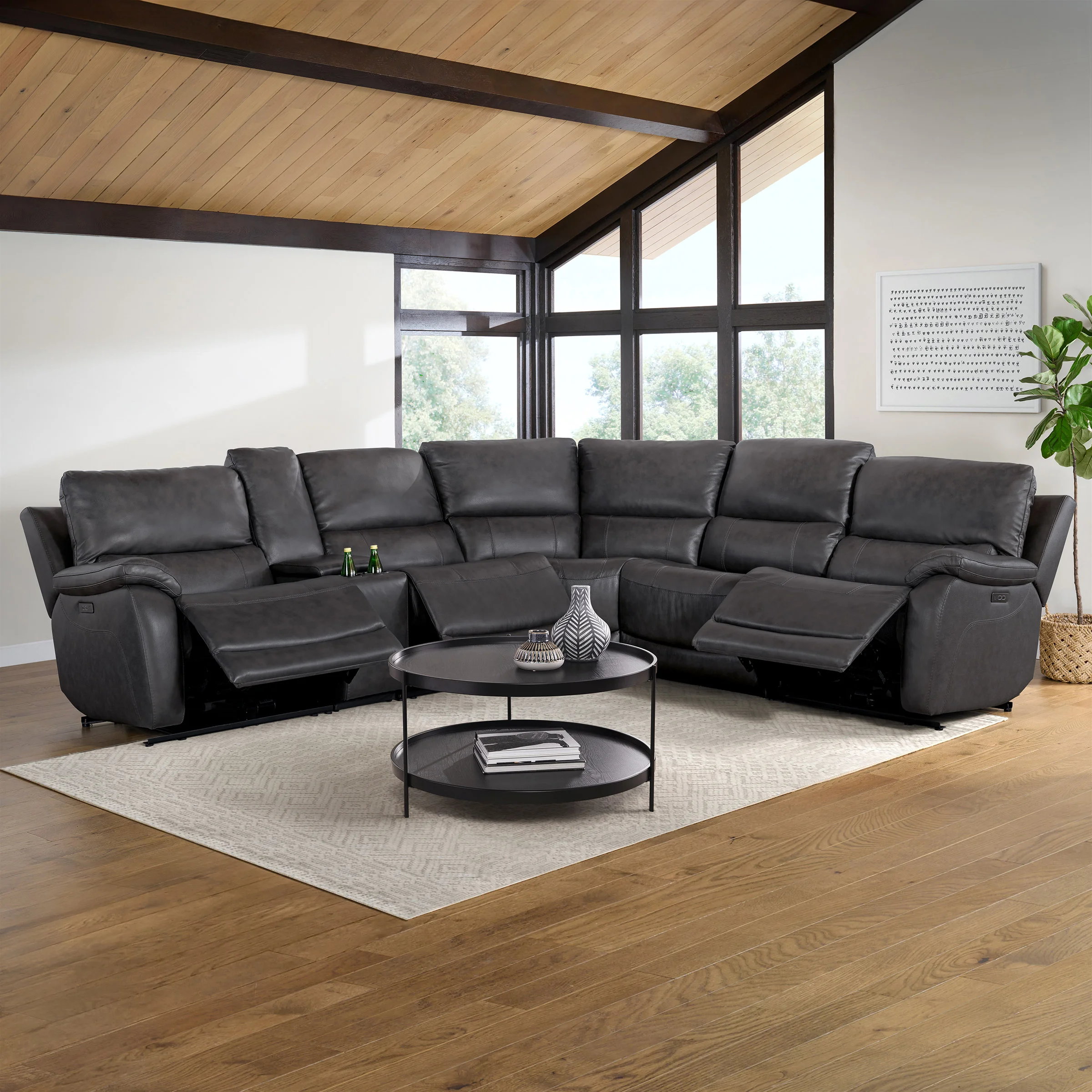 GILMAN CREEK WYLDER LEATHER POWER RECLINING SECTIONAL