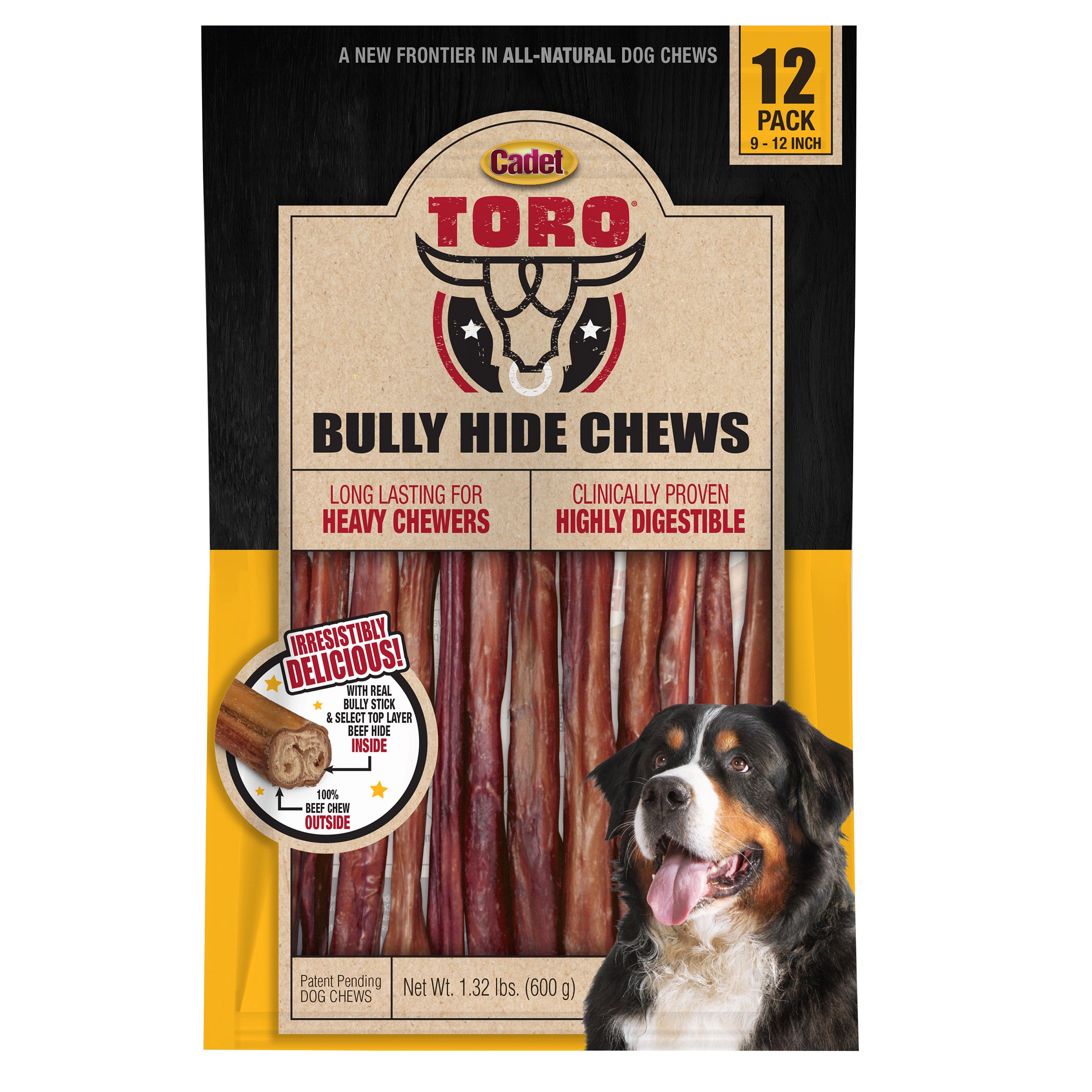 TORO BULLY HIDE CHEWS 9¨-12¨ 12 CT (1.32 LBS)