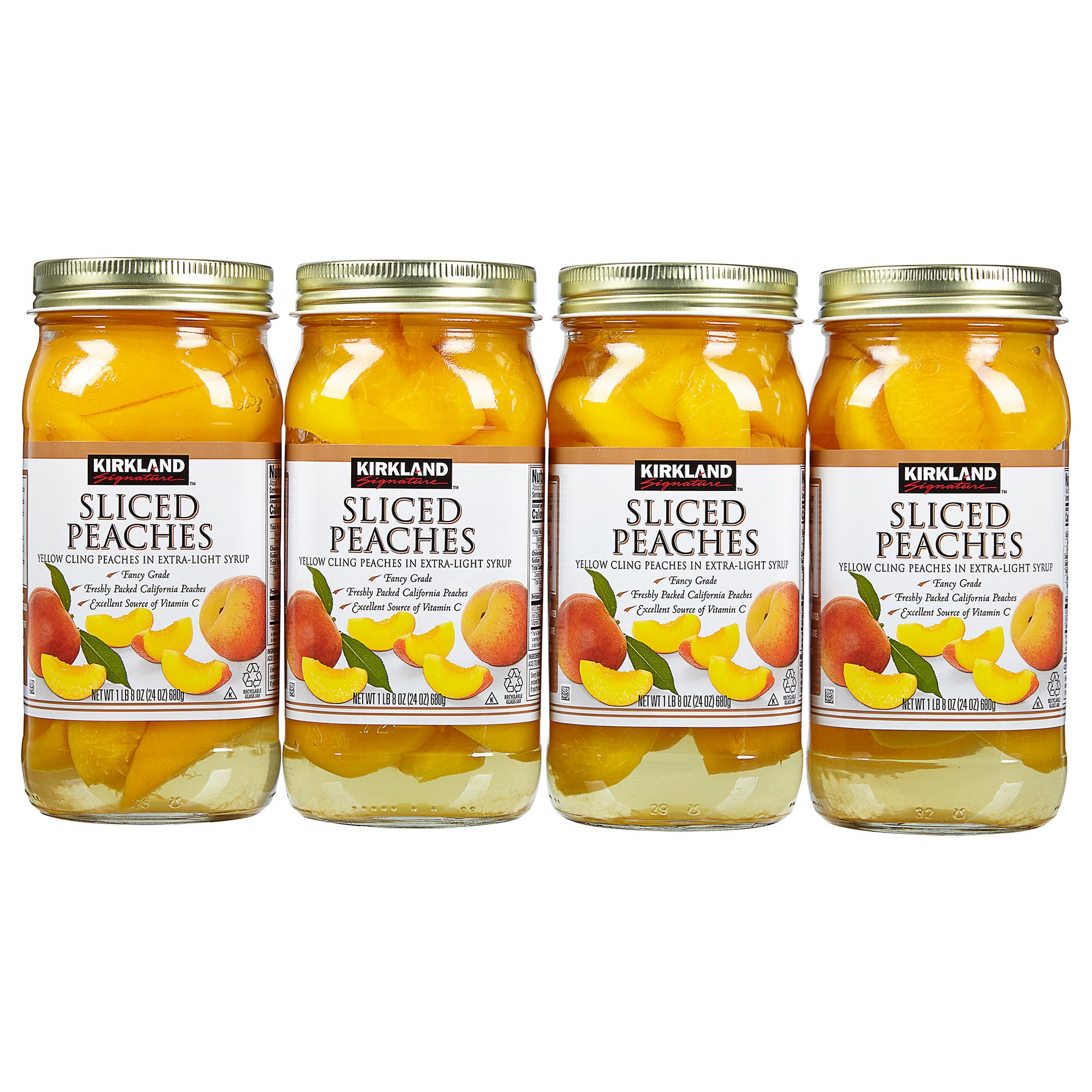 KIRKLAND SIGNATURE SLICED PEACHES 4/24 OZ