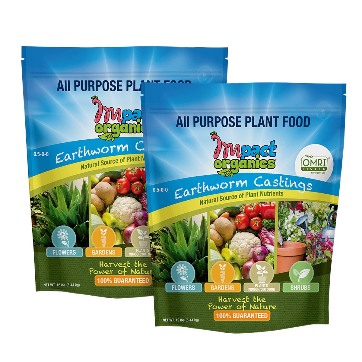 ORGANIC EARTHWORM CASTINGS ALL PURPOSE PLANT FOOD 12LBS - Image 1