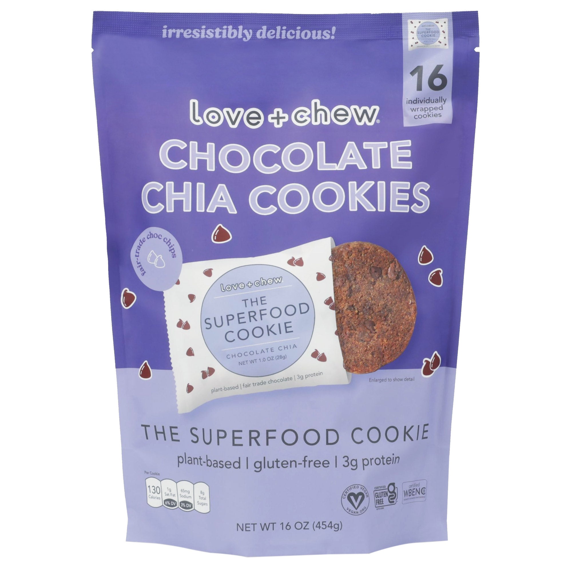 LOVE + CHEW CHOCOLATE CHIA COOKIE 16 / 1 OZ