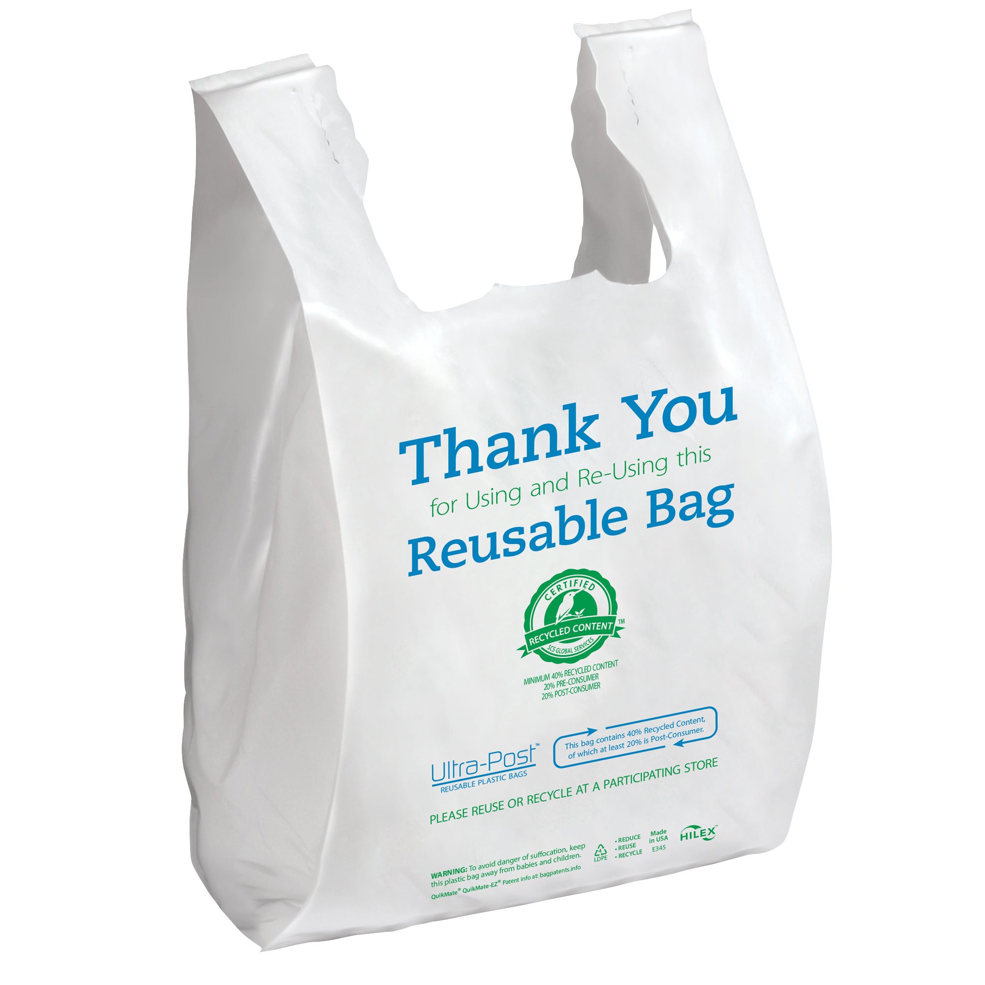 DURO THANK YOU BAG REUSABLE PLASTIC 500CT - Image 1