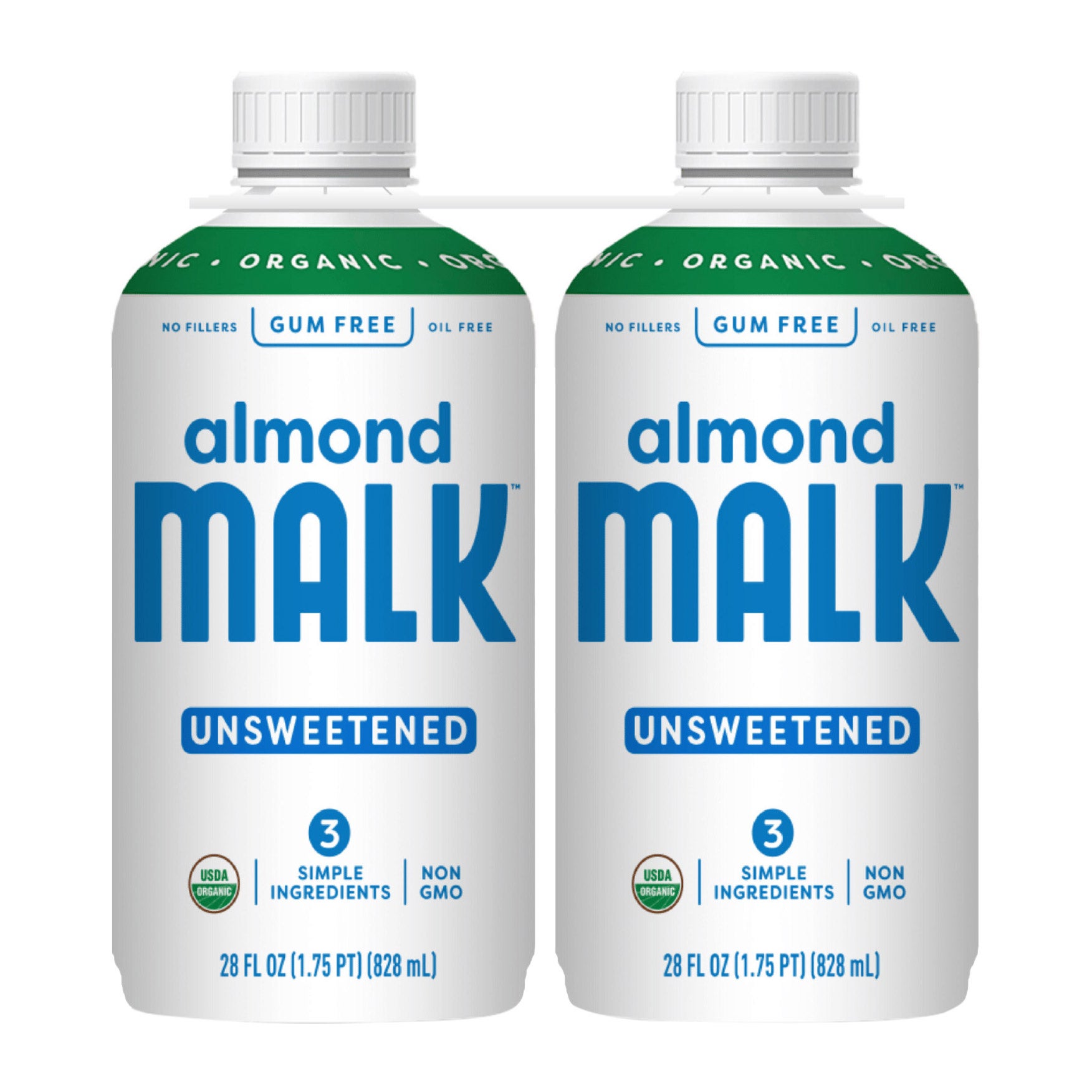 MALK ORGANIC UNSWEETENED ALMOND MILK 2/28 OZ - Image 1