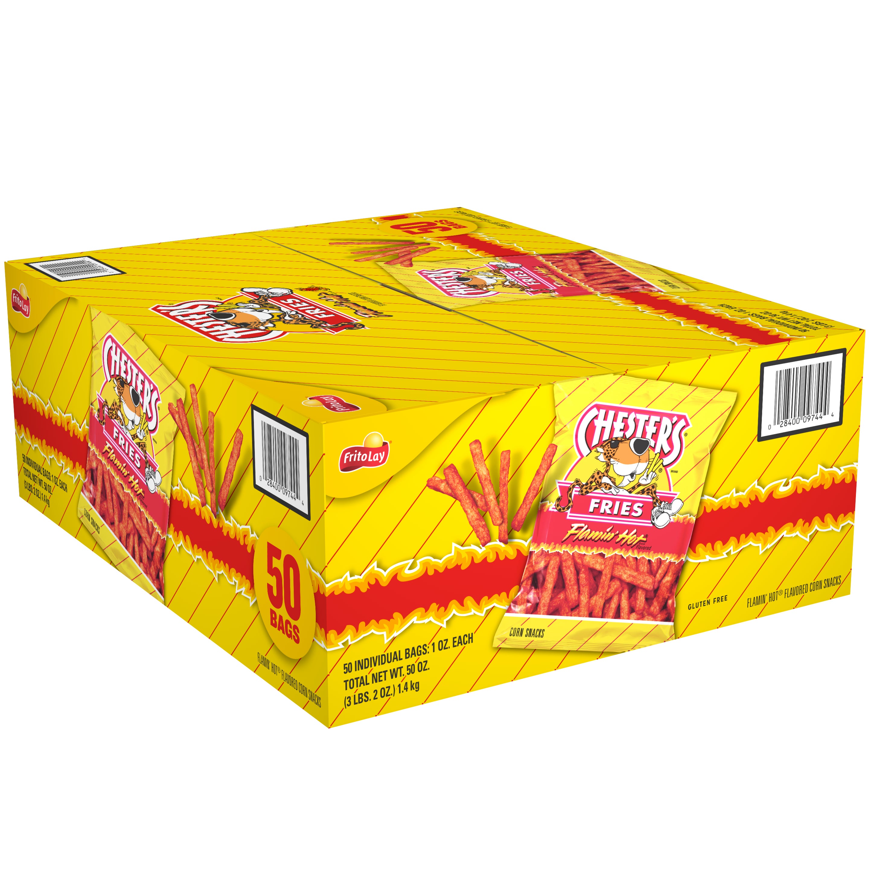 CHESTER'S FLAMIN' HOT FRIES 50/1 OZ (3.125 LBS)