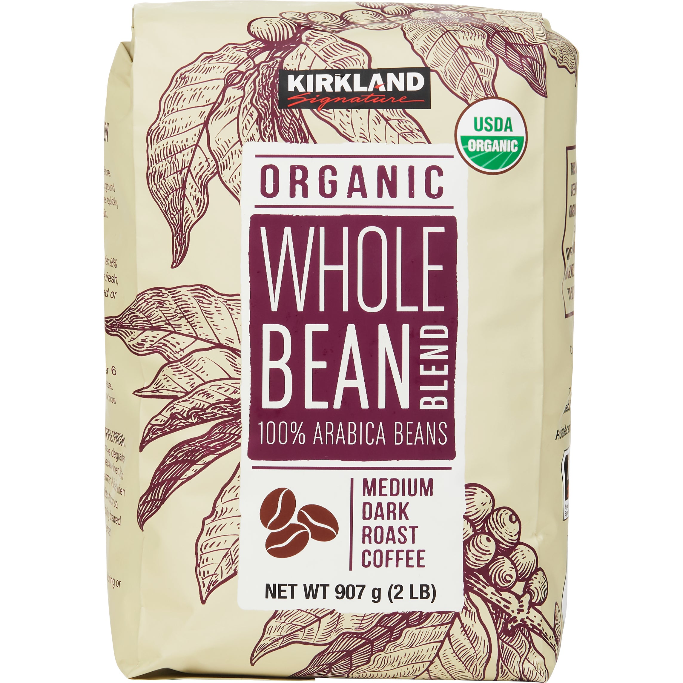 KIRKLAND SIGNATURE ORGANIC WHOLE BEAN 2 LB - Image 1