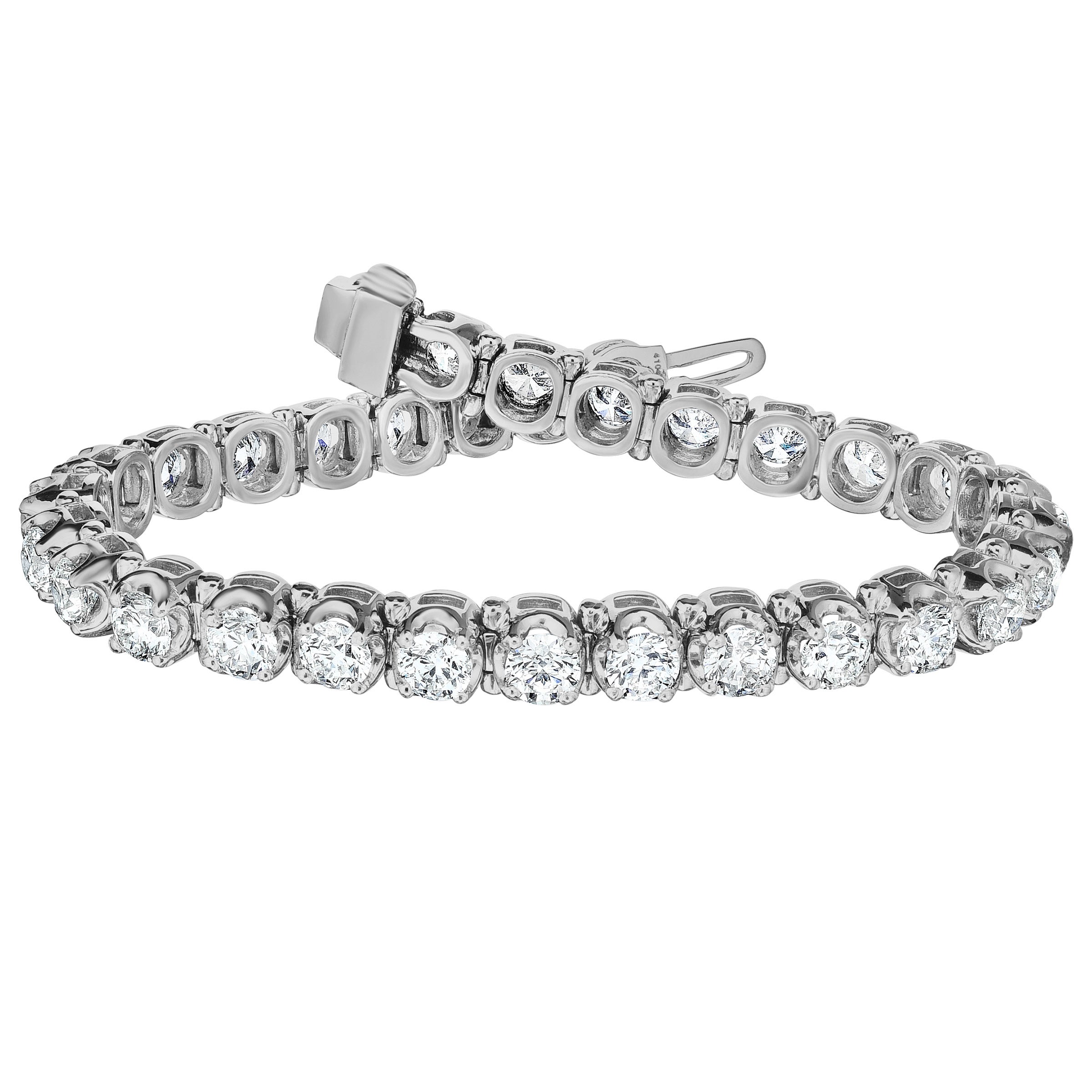 PLATINUM VS2 G 12.00CTW ROUND DIAMOND TENNIS BRACELET - Image 1