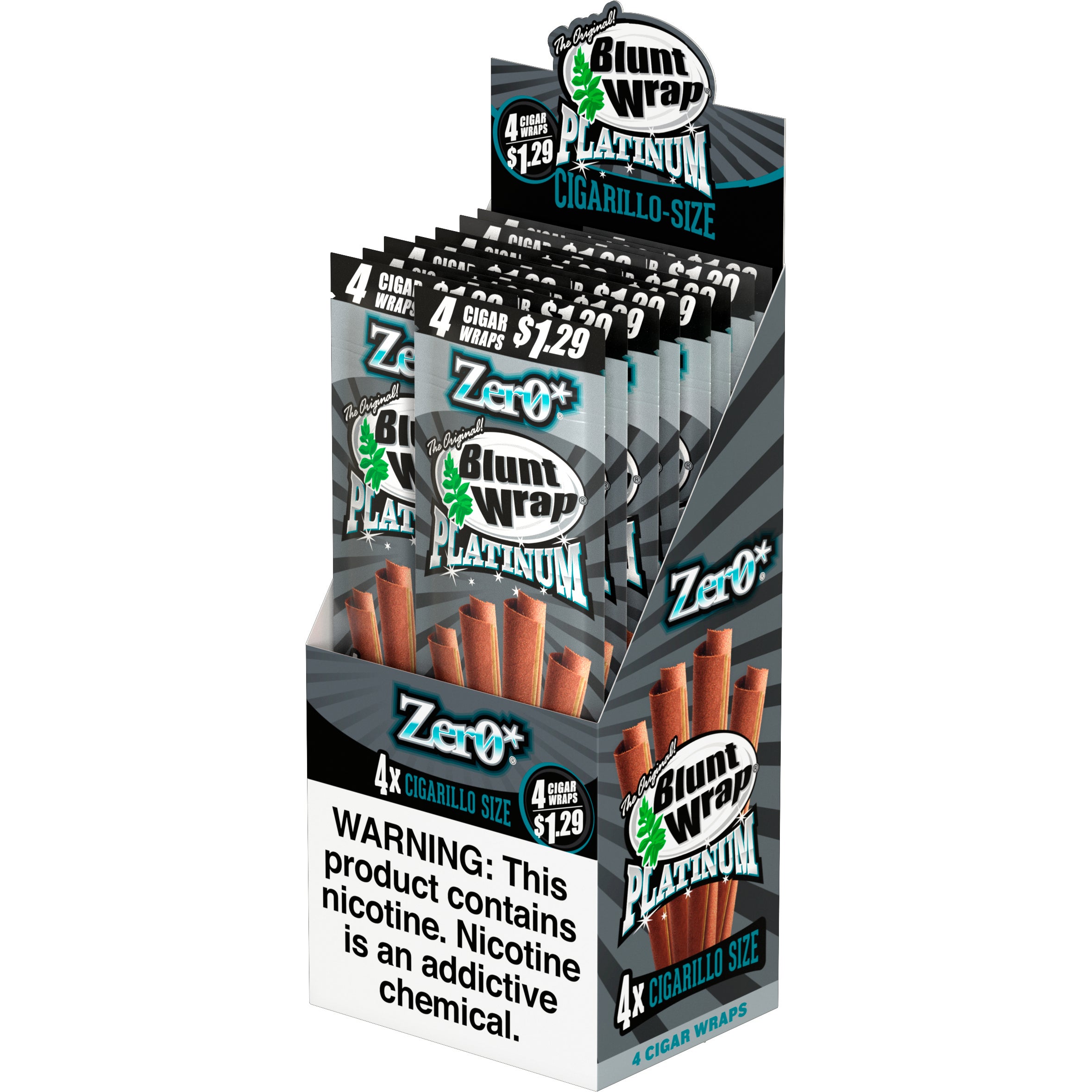 BLUNT WRAP PLATINUM 4X ZERO 15CT 4/$1.29 1.08OZ #25975