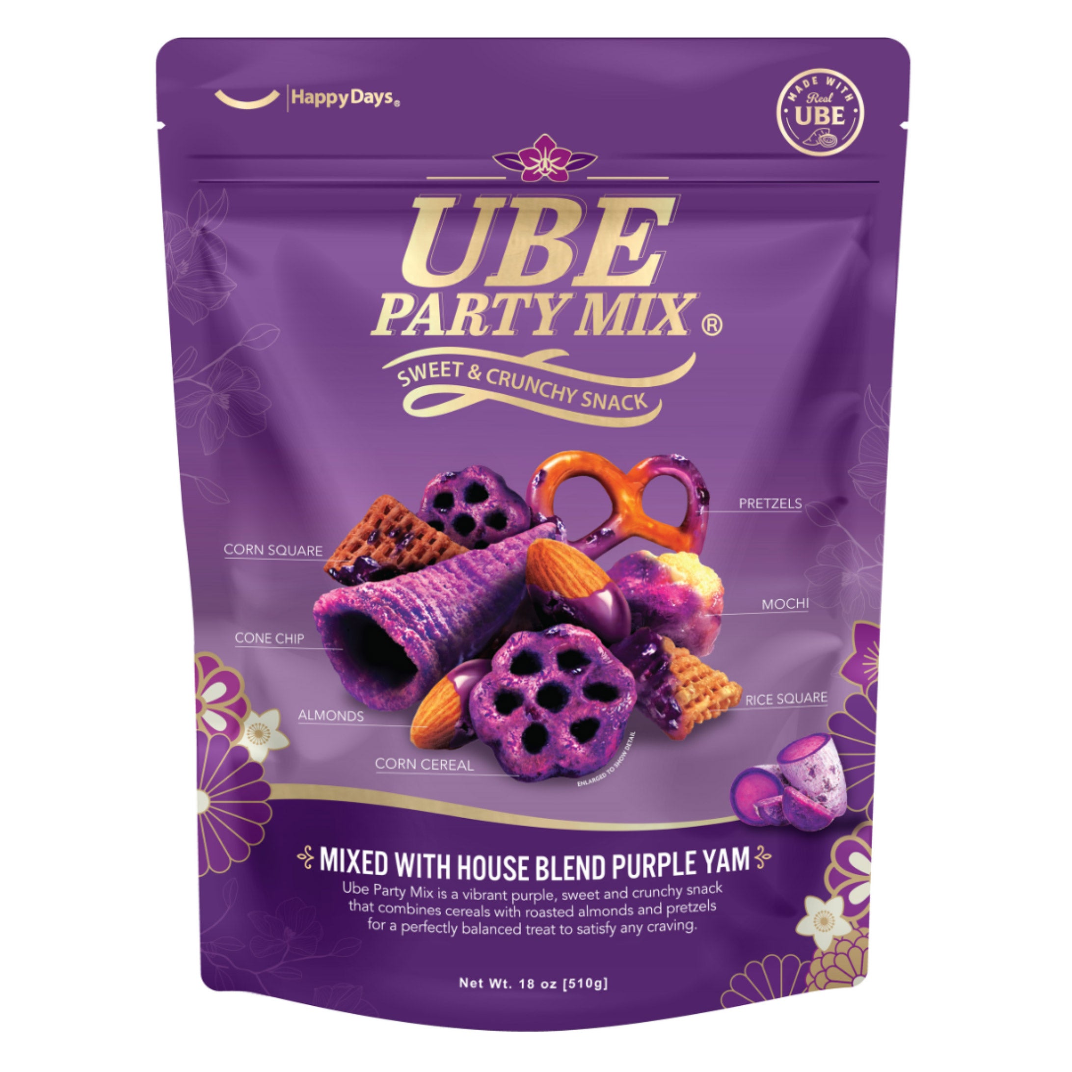 180 SNACKS UBE PARTY MIX 18 OUNCES