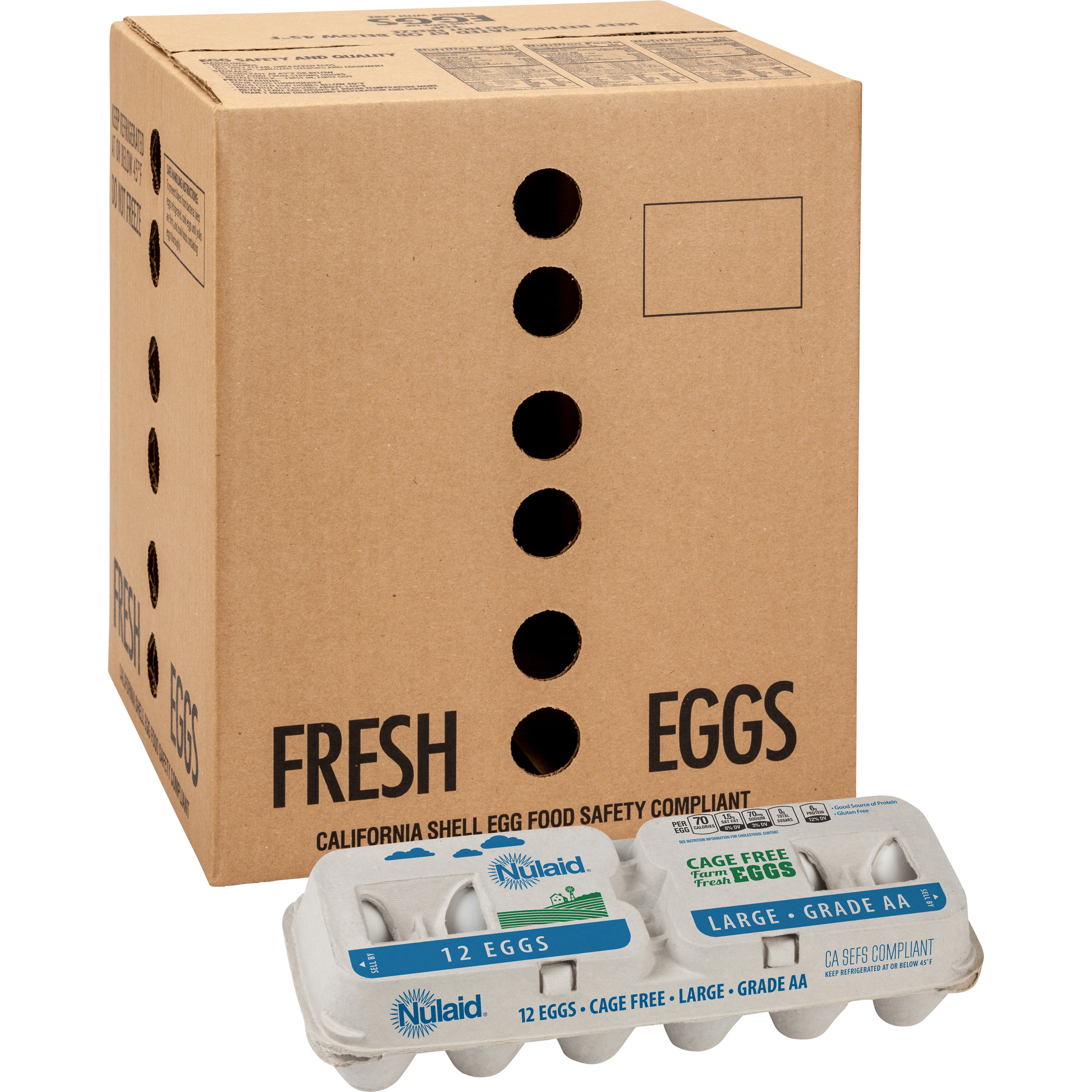 USDA GRADE AA CAGE FREE LARGE EGGS 15/12 CT CARTONS