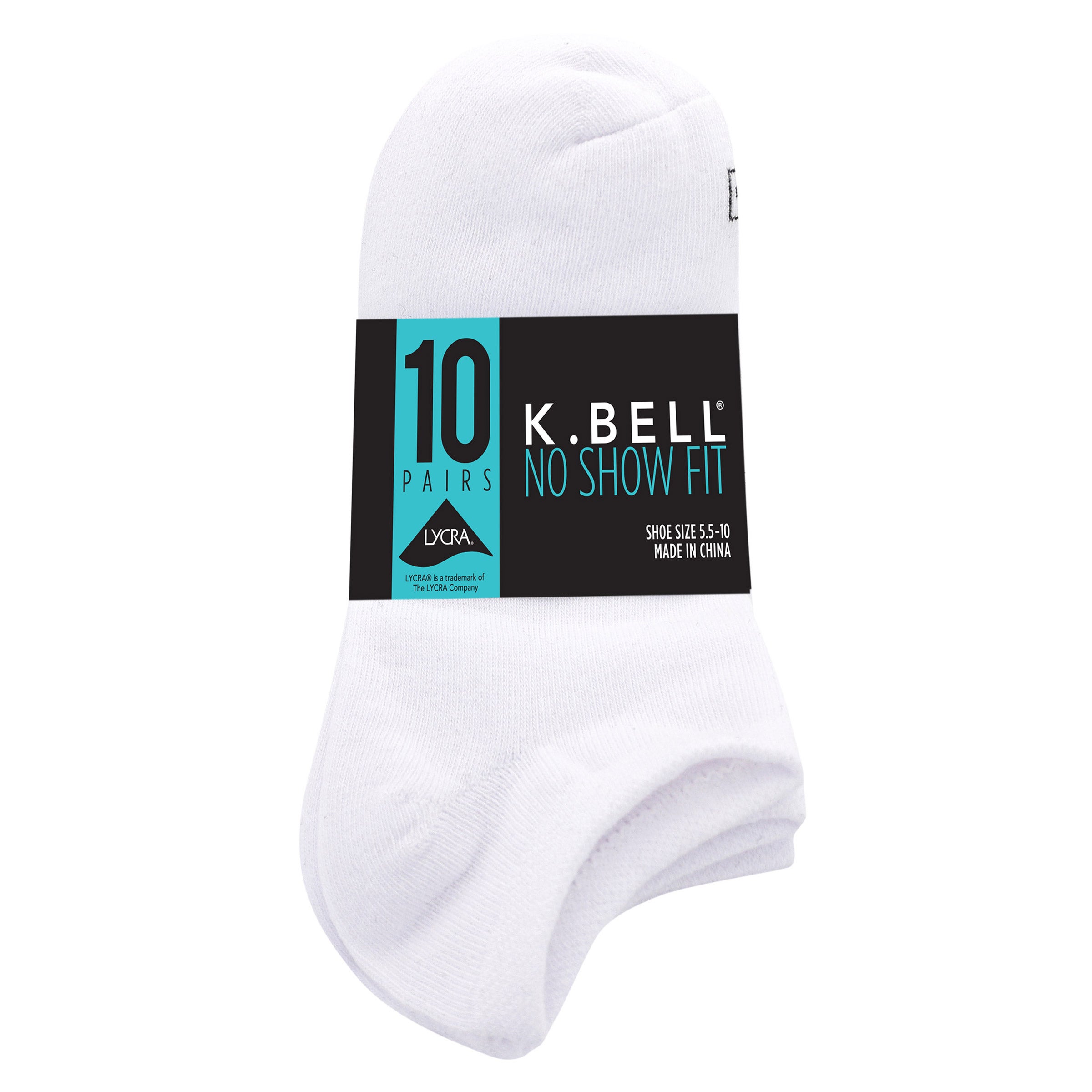 K BELL WOMEN'S NO SHOW SOCK 10 PR