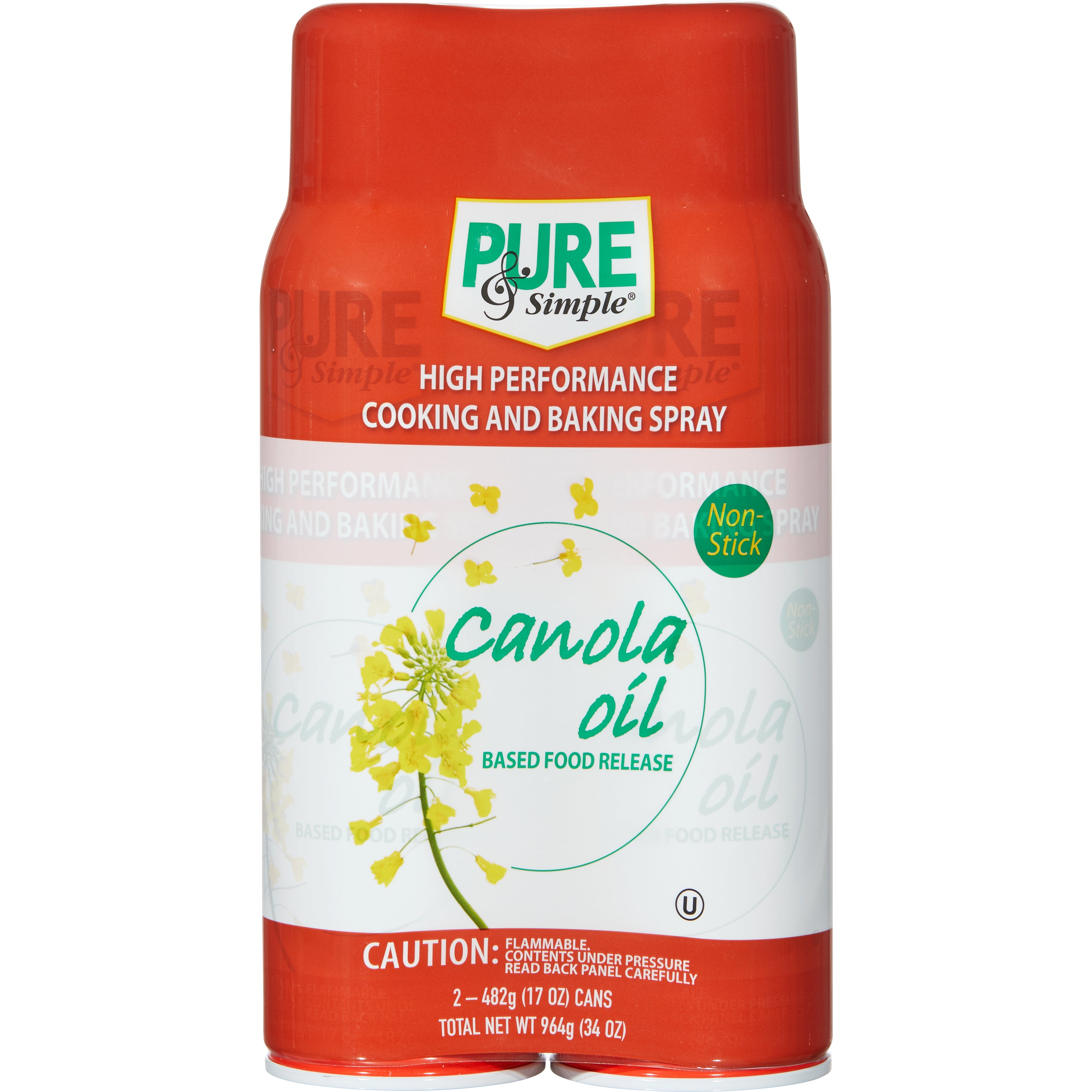 PURE AND SIMPLE CANOLA COOKING SPRAY 2/17 OZ - Image 1