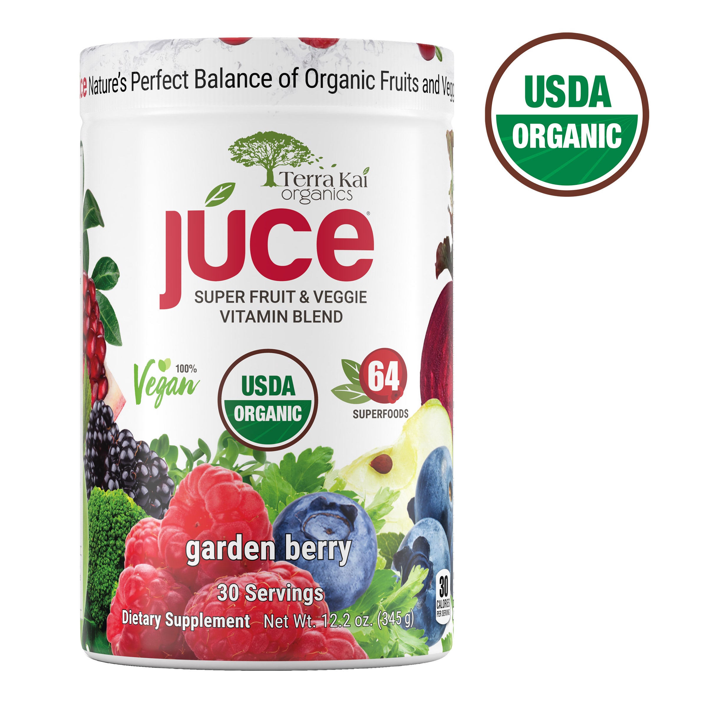 TERRA KAI ORGANIC JUCE FRUIT/VEGGIE VIT BLEND 30 SERVINGS - Image 1