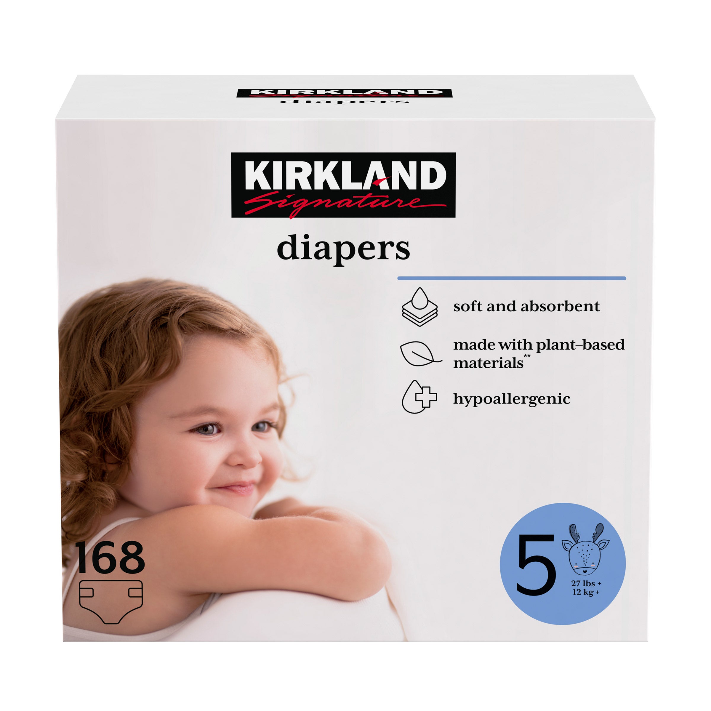 KIRKLAND SIGNATURE DIAPERS SIZE 5 168 COUNT