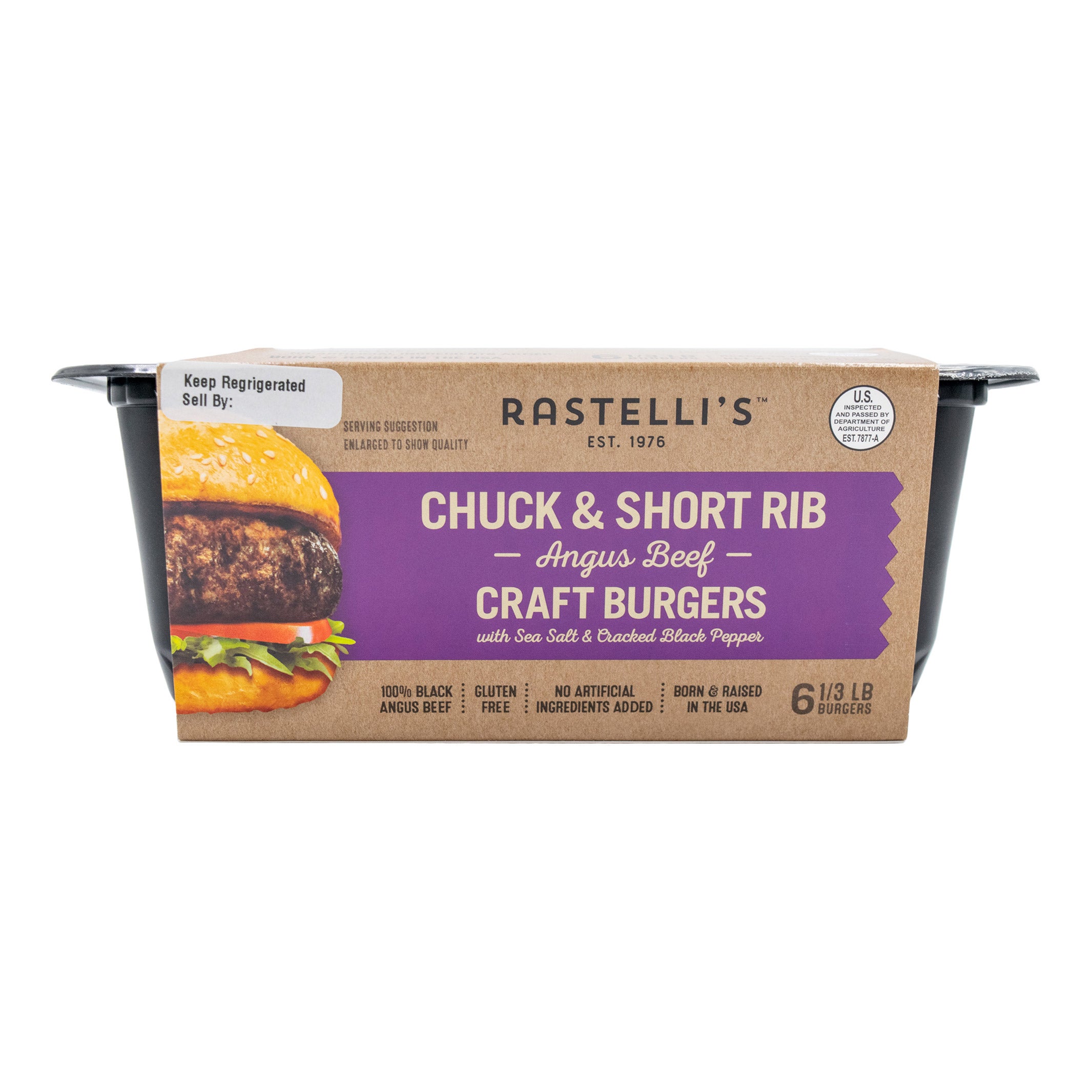 RASTELLI'S CHUCK SHORT RIB BURGER 31.8 OZ (1.99 LBS)