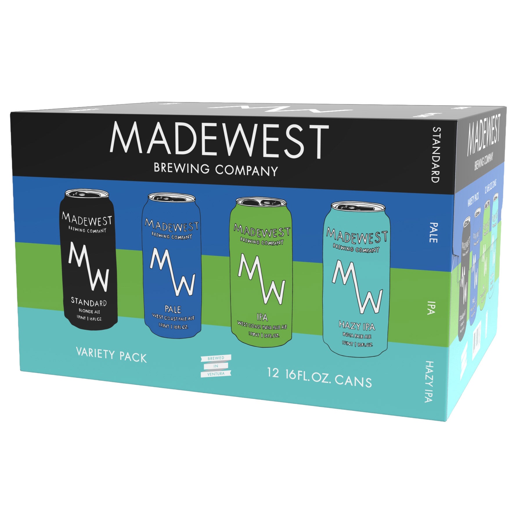 MADEWEST BREWING CO VARIETY PACK VENTURA 12/16 OZ CANS - Image 1