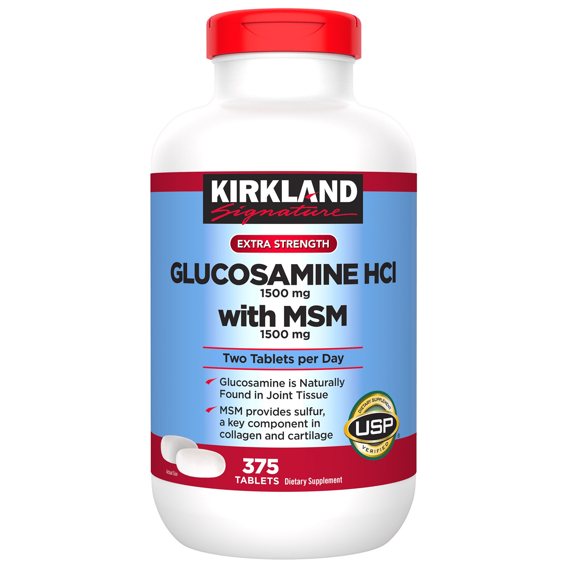 KIRKLAND SIGNATURE GLUCOSAMINE W/ MSM 375 COUNT - Image 1