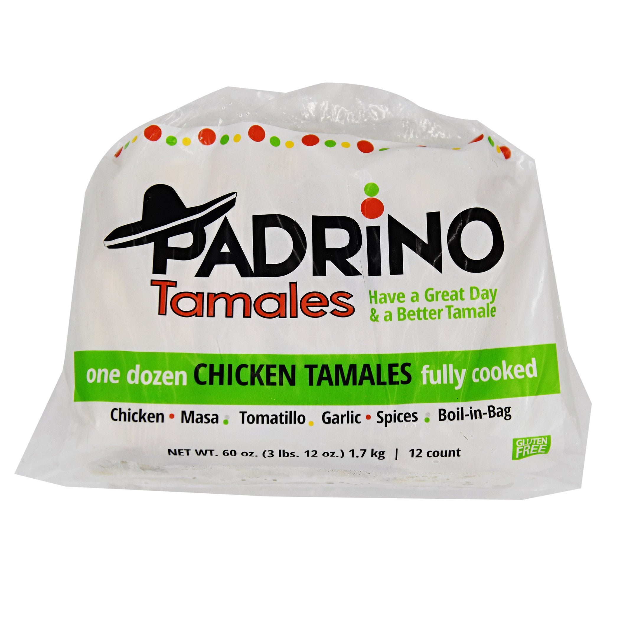 PADRINOS FOODS LLC CHKN TOMATILLO TAMALES 5 OZ