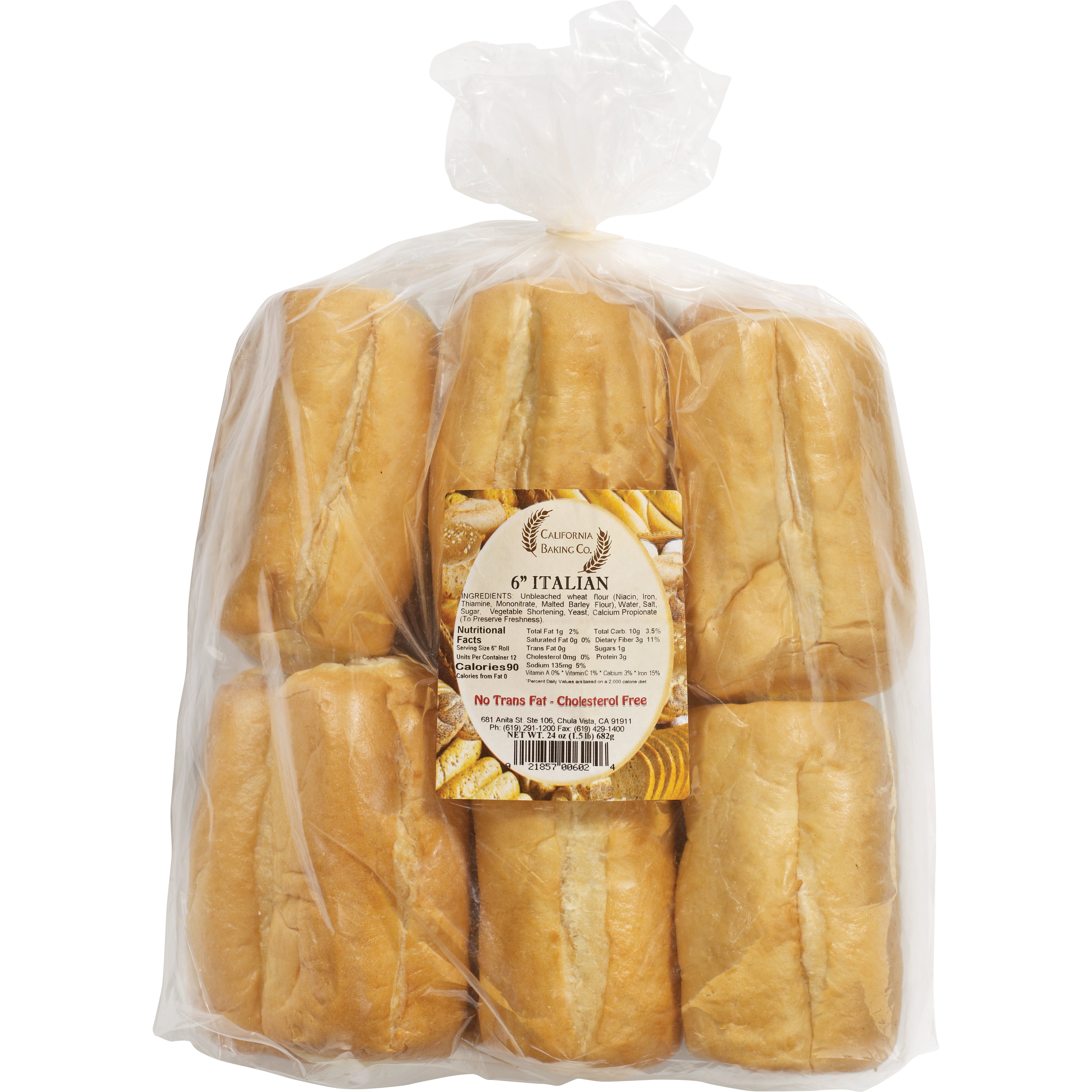 CALIFORNIA BAKING CO. 6¨ ITALIAN ROLLS 12 CT