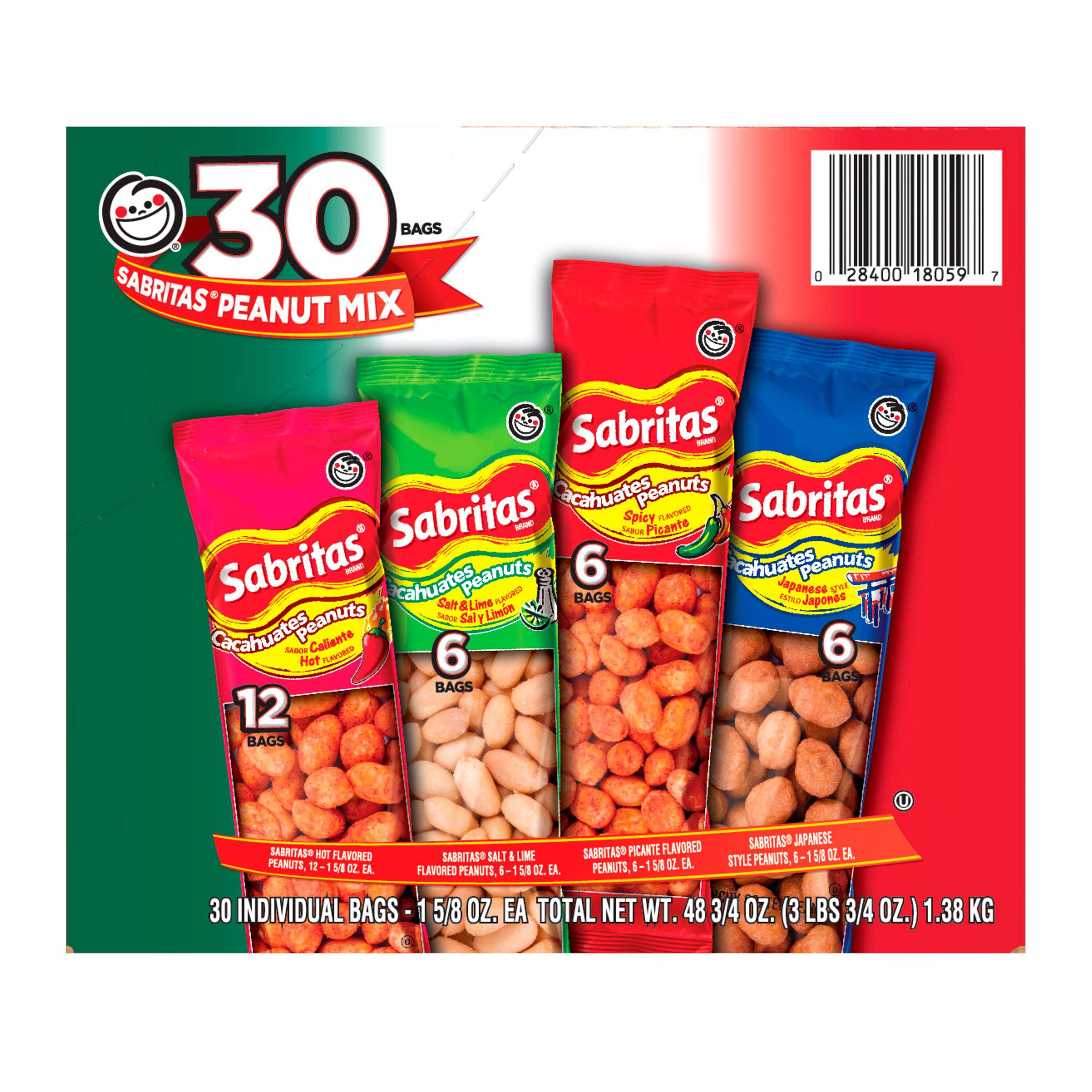 SABRITAS PEANUT MIX 30 COUNT BOX