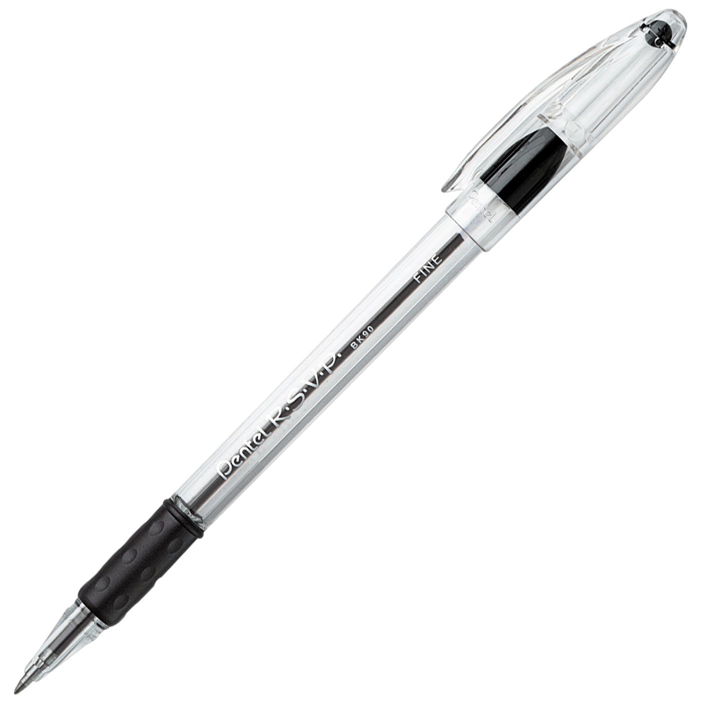 PENTEL RSVP FINE POINT STICK PEN PENBK90AKT 24CT BLACK