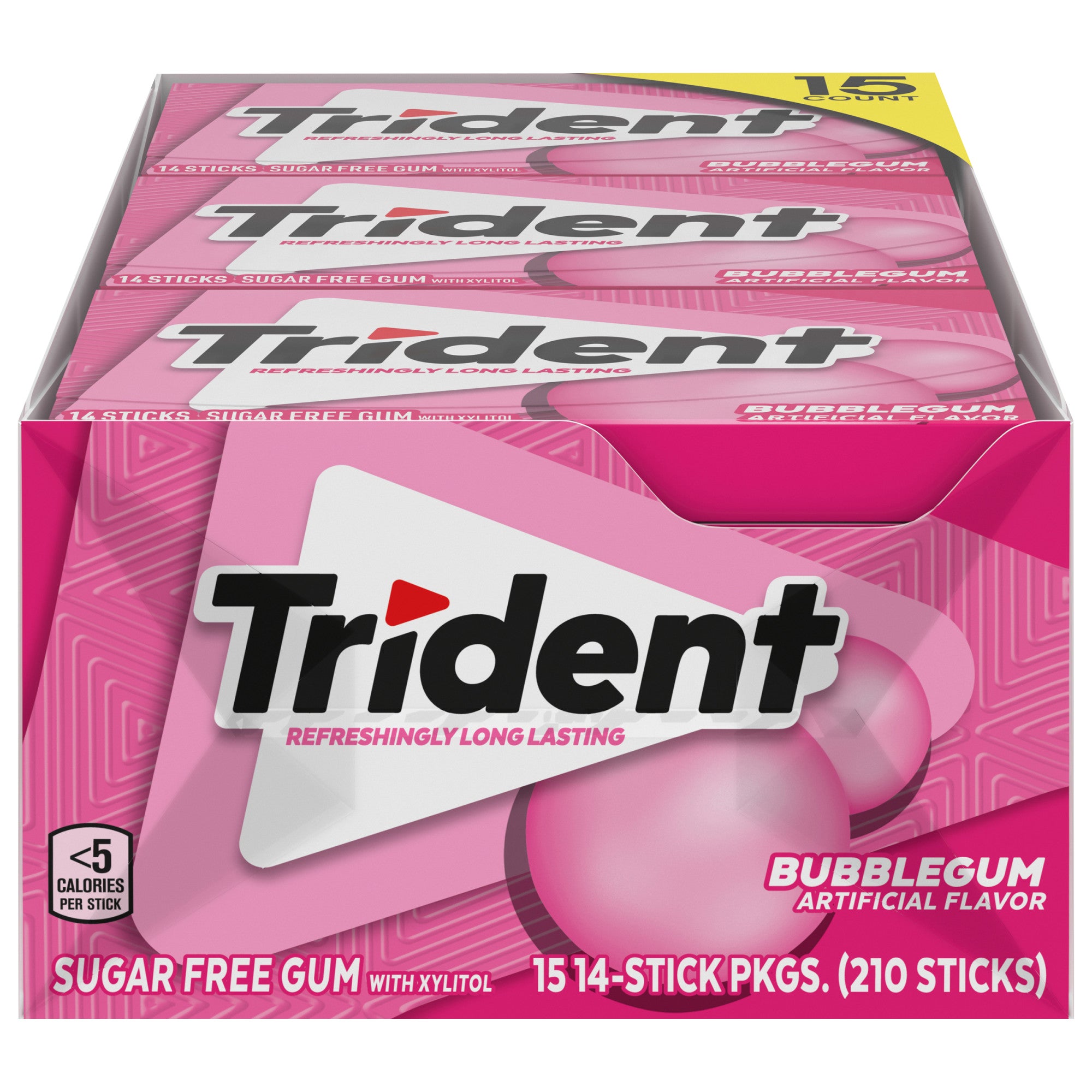 TRIDENT BUBBLEGUM 15 CT/14 PC