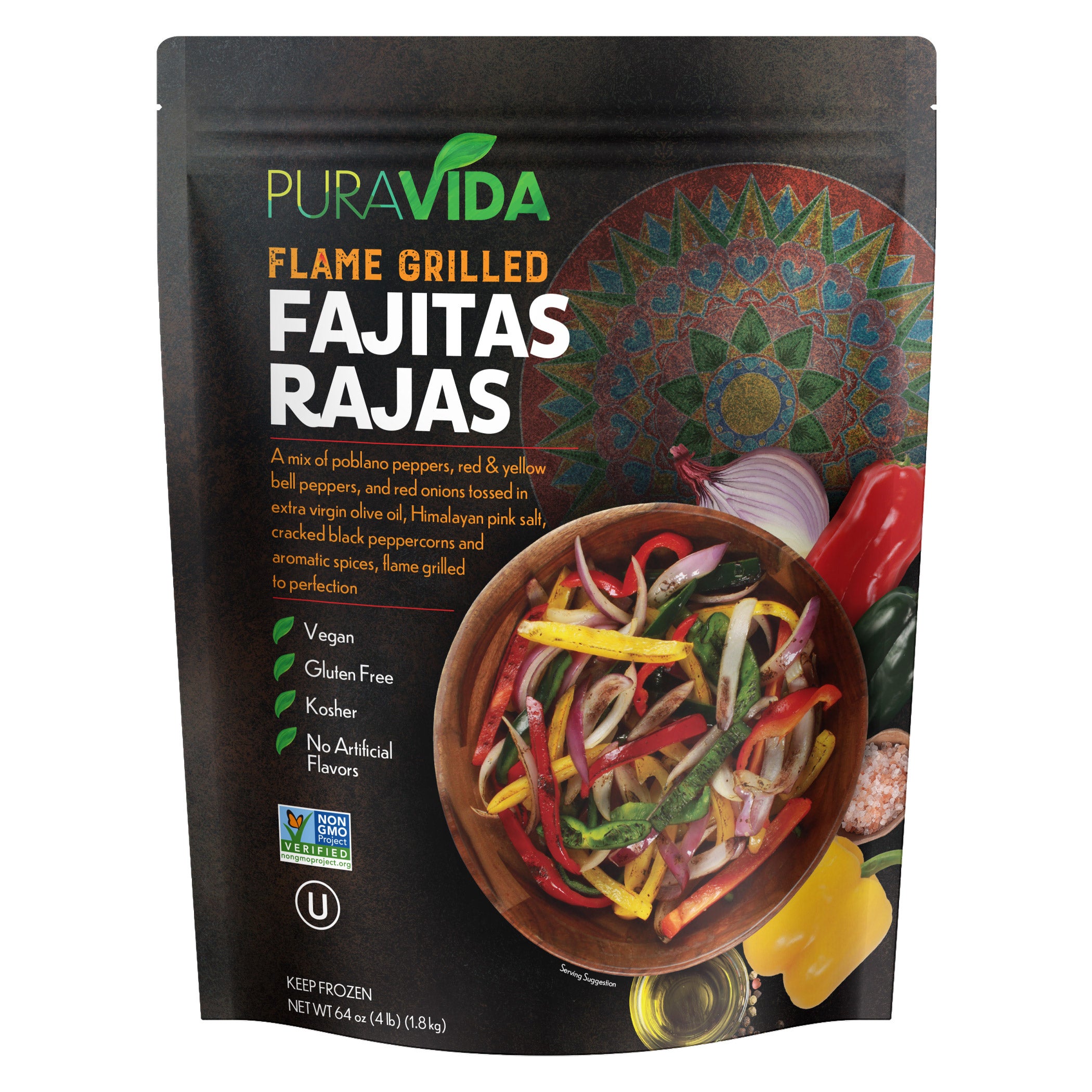 PURAVIDA FIRE ROASTED FAJITAS RAJAS 4 LBS
