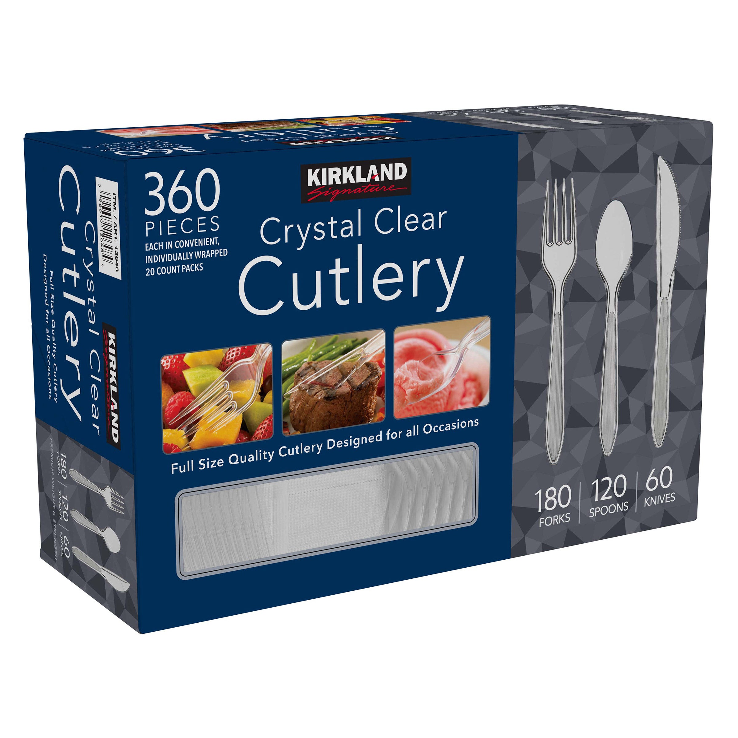 KIRKLAND SIGNATURE CRYSTAL CLEAR CUTLERY 360 COUNT - Image 1