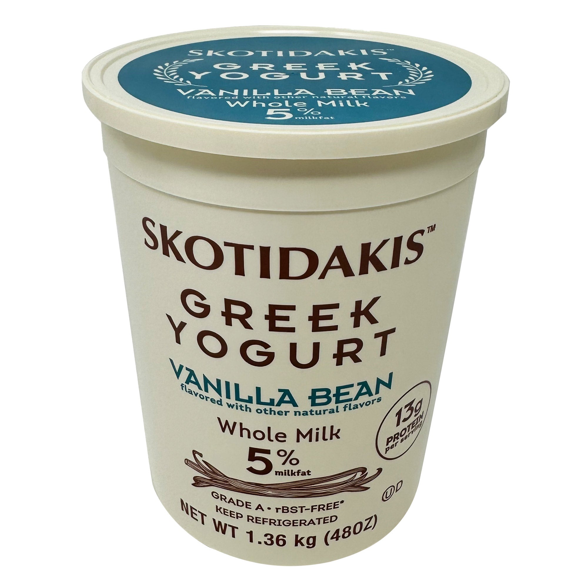 SKOTIDAKIS 5% VANILLA GREEK YOGURT 48 OZ - Image 1