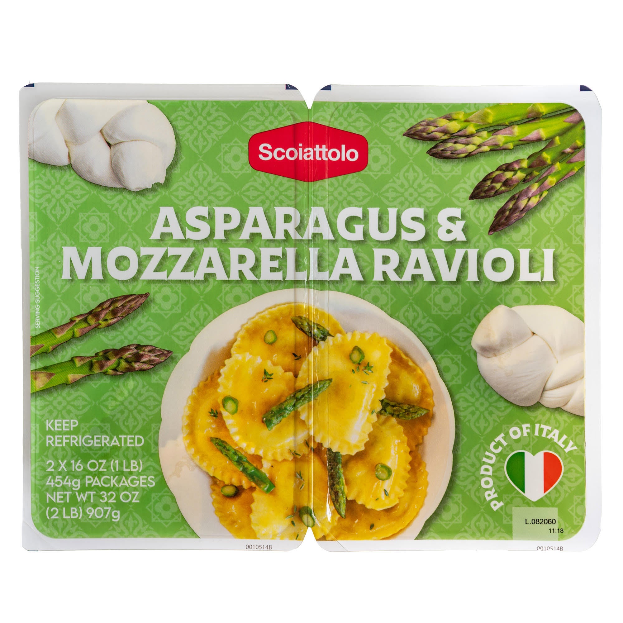 SCOIATTOLO ASPARAGUS & MOZZARELLA RAVIOLI 2/16 OZ - Image 1